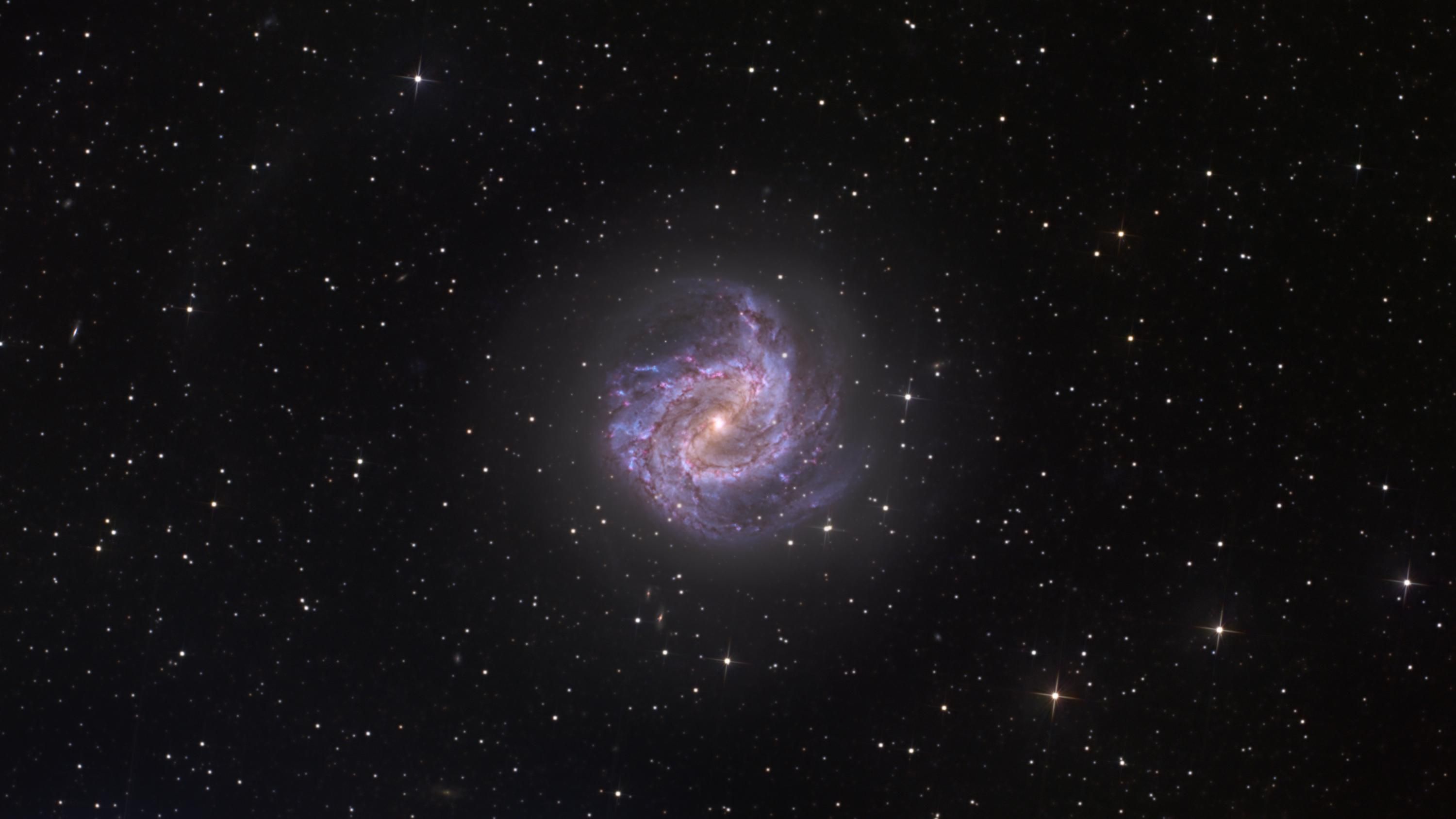 3000x1687 Southern Pinwheel Galaxy Wallpaper 4K: Real Astrophotography (Digital Download)