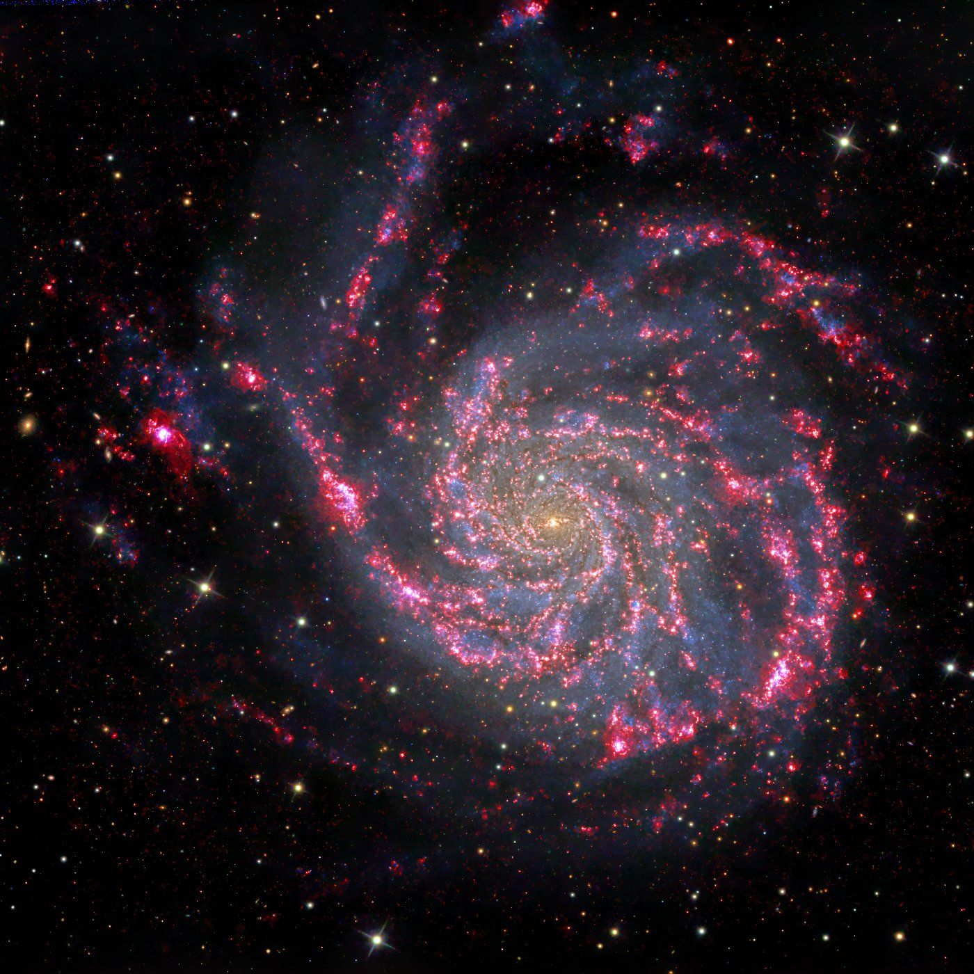 1400x1400 M101 (Pinwheel Galaxy) in emission lines and continuum light