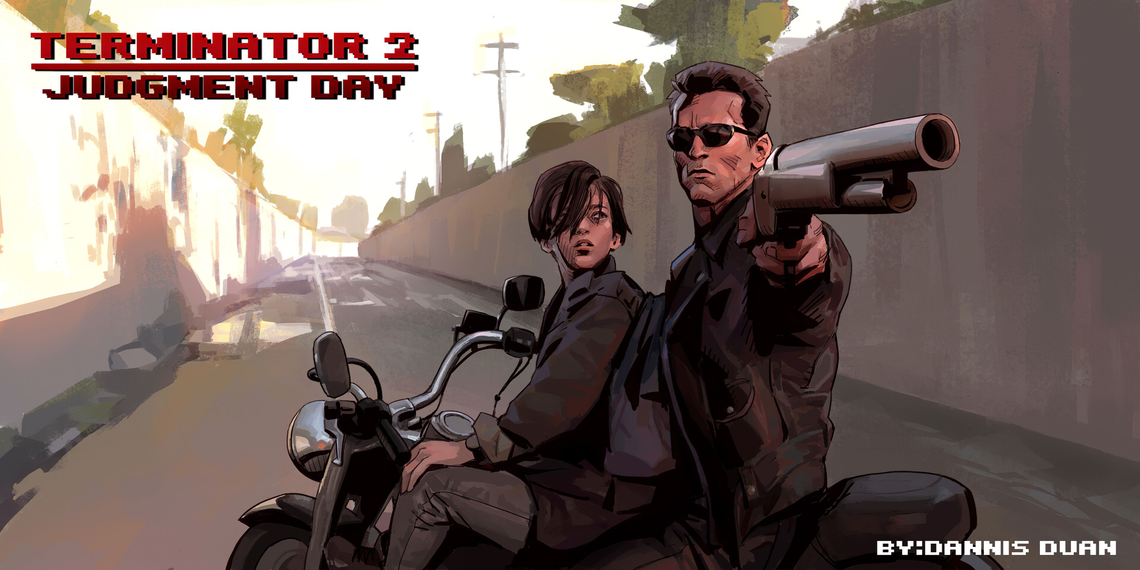 3840x1922 Phone wallpaper: Terminator 2: Judgment Day, John Connor, Movie, Arnold Schwarzenegger, Edward Furlong, Terminator 479583