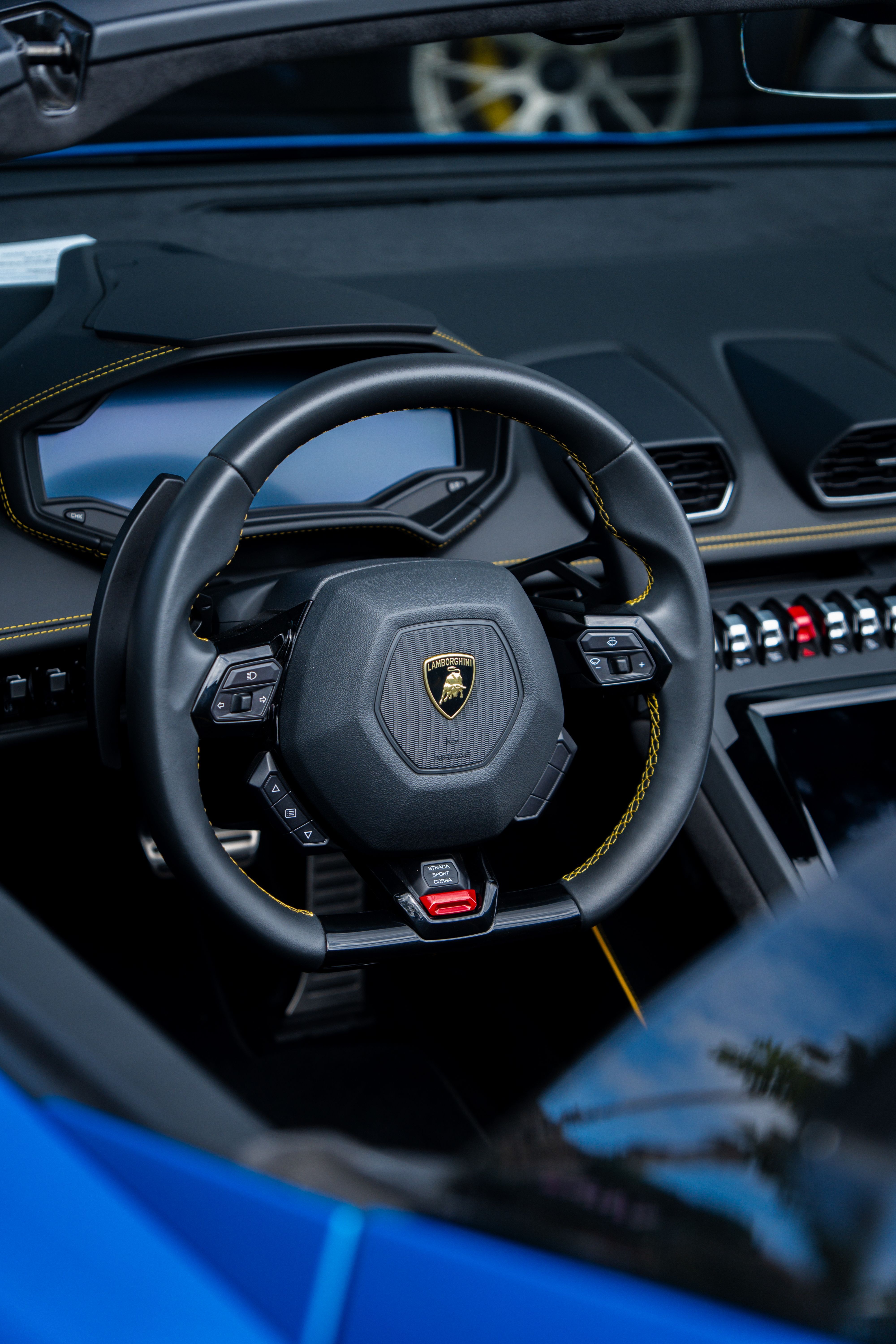 4000x6000 Black Lamborghini Steering Wheel · Free
