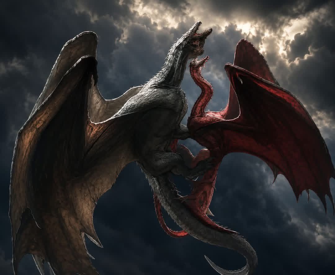 1080x888 Fun fact;; Caraxes is not the only dragon that can fight Vhagar 1 v1 Any dragon can fight Vhagar. Daemon was the only one mad enough to try