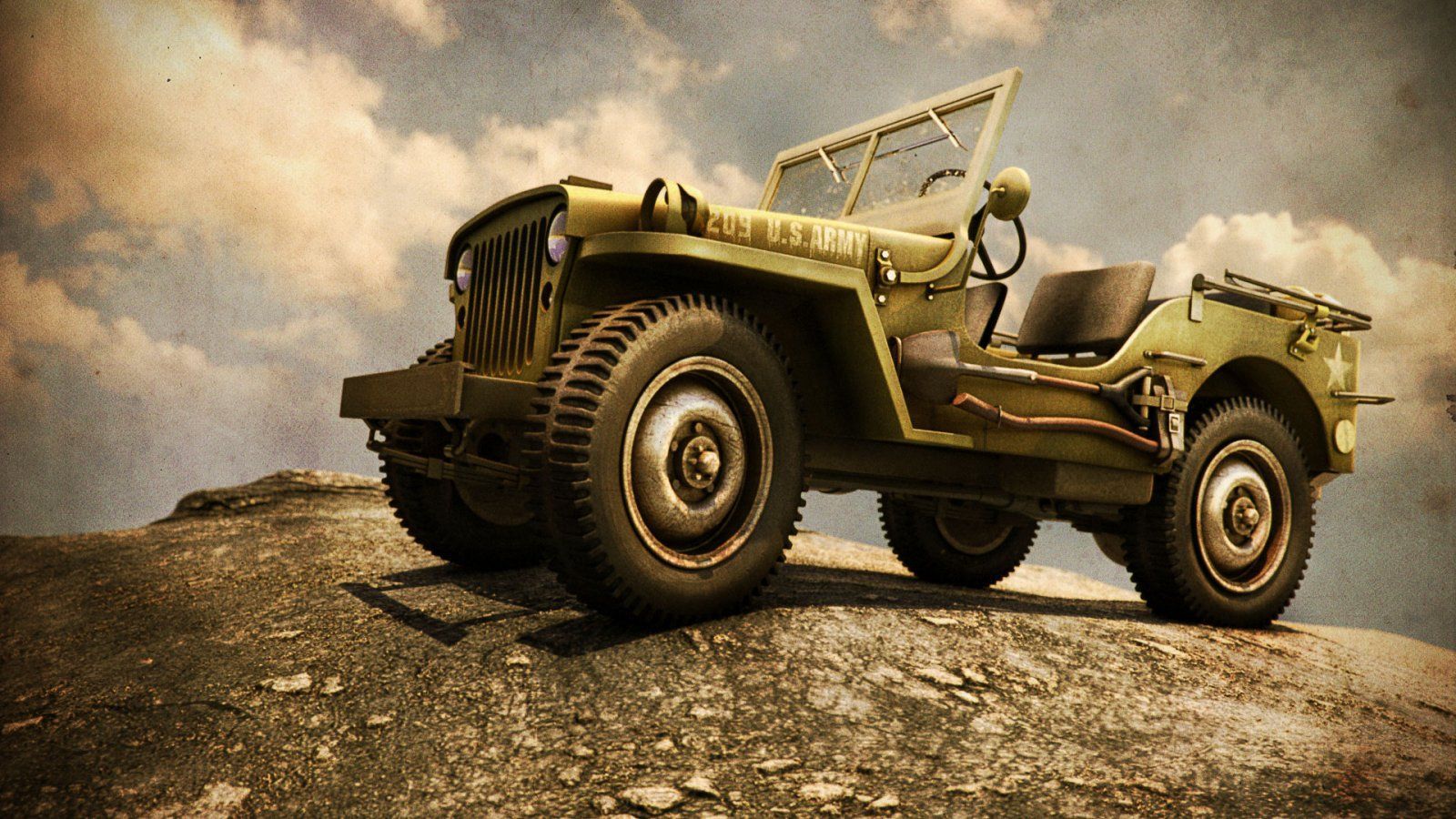1600x900 Army Jeep Wallpaper