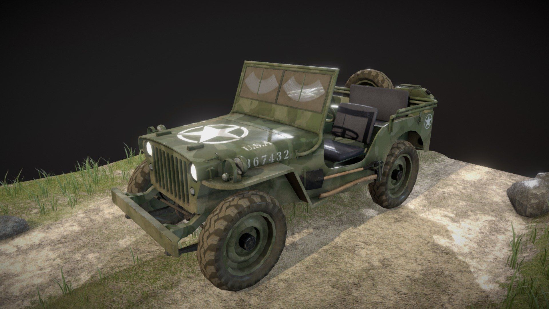 1920x1080 Military Jeep model by MyxerMan [40b9f28]