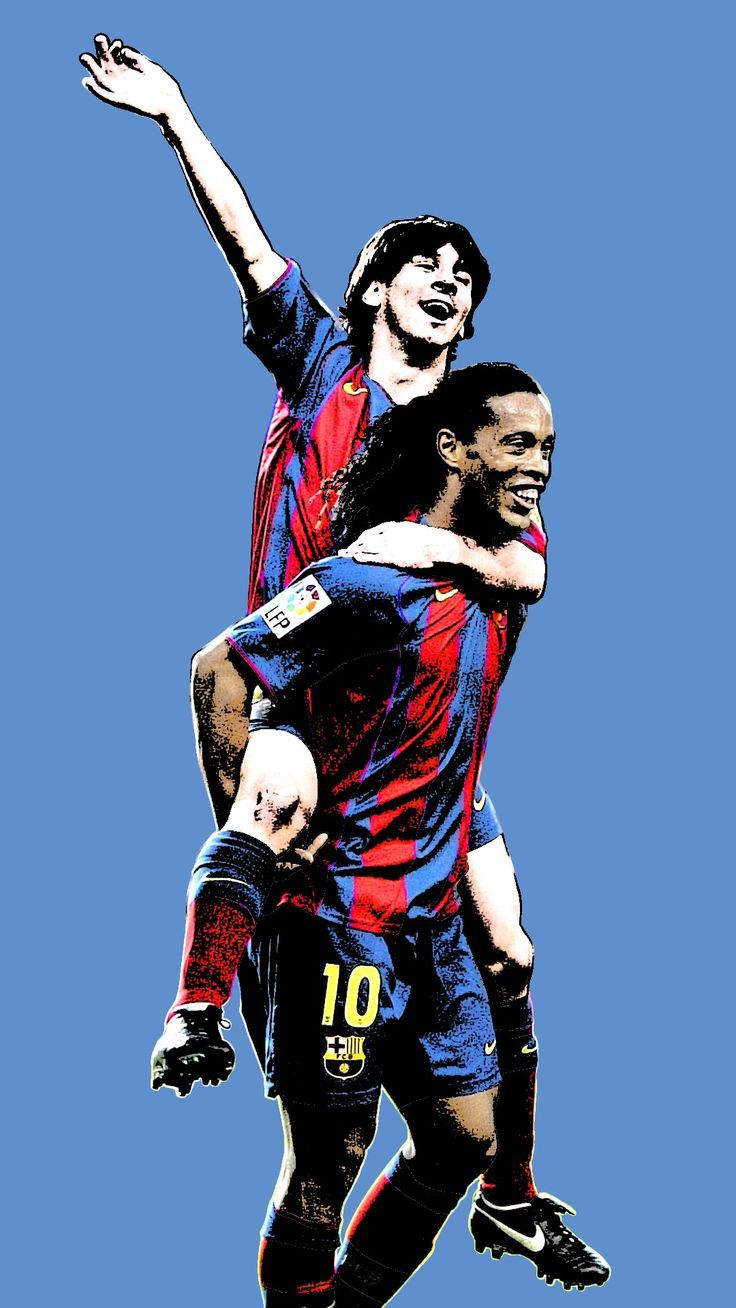 736x1308 Messi x Ronaldinho Wallpaper (Messi's 1st goal)