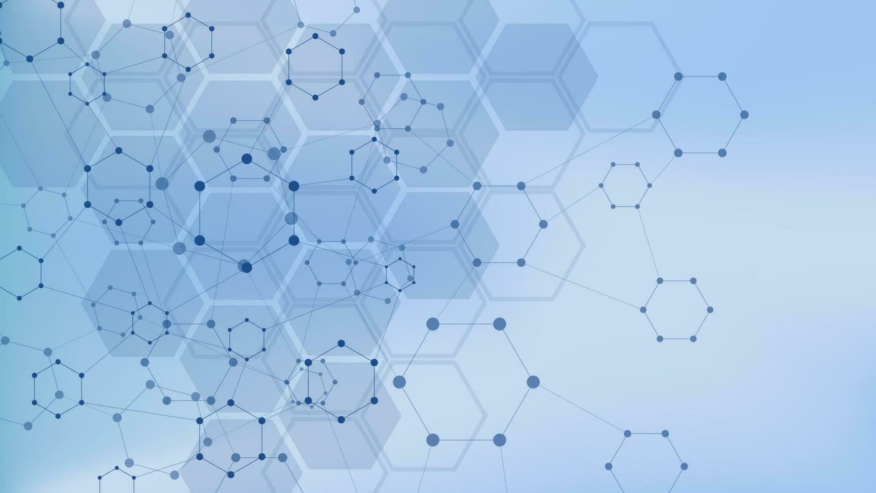 1742x980 Abstract hexagonal background design. Medical, chemistry, molecules, science and technology. Vector illustration