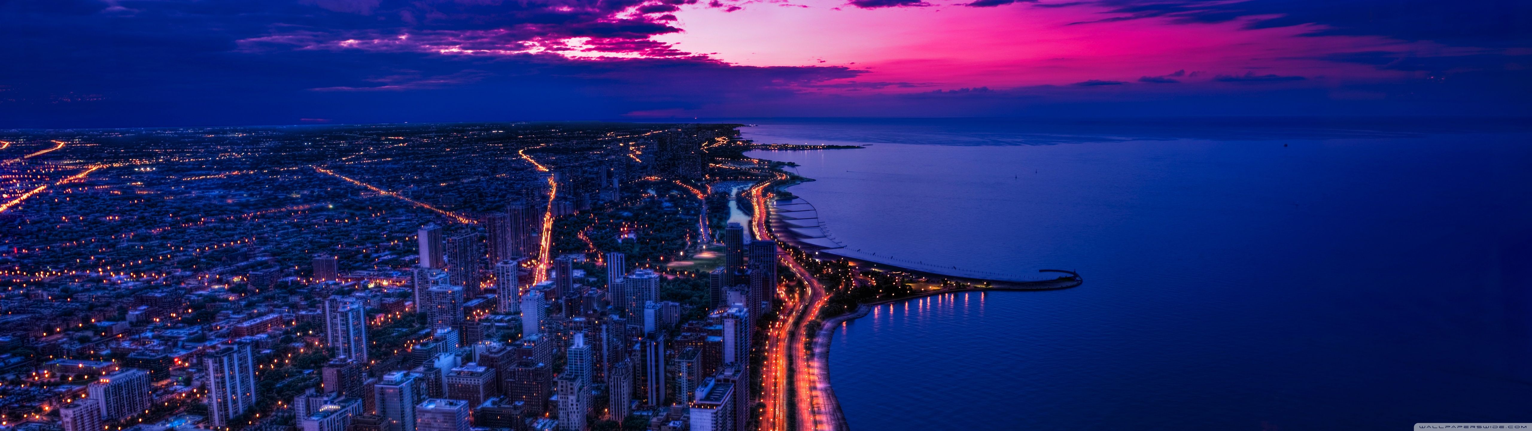 5120x1440 Chicago City Skyscrapers 4K UHD Wallpaper for UltraHD Desktop and TV
