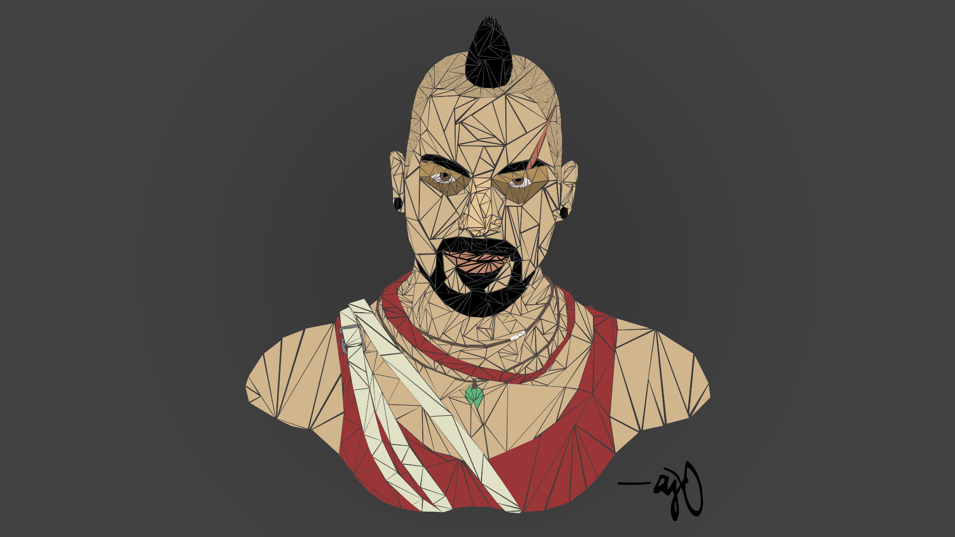 1920x1080 Vaas From Far Cry 3 Made of Triangles [OC]