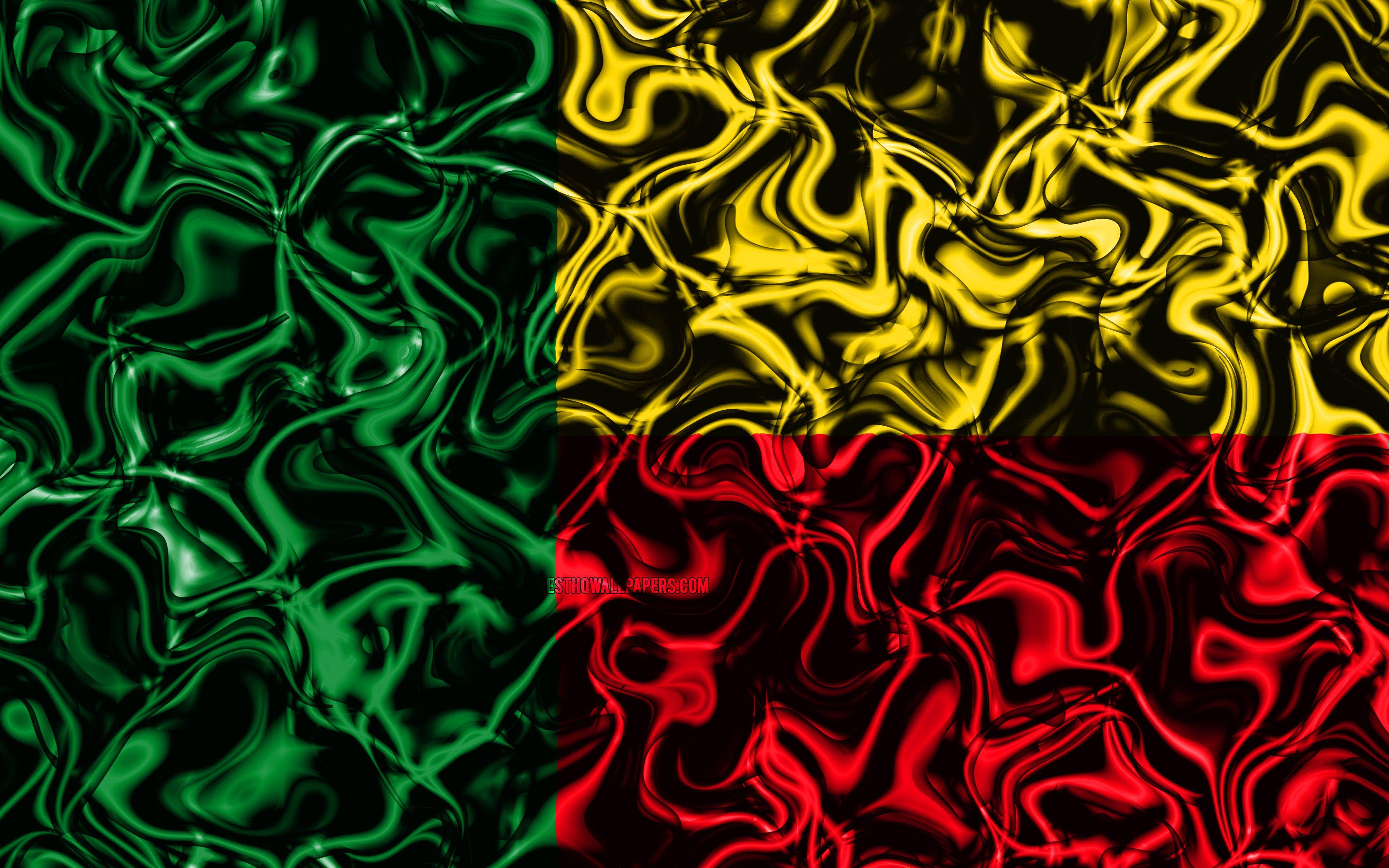 3840x2400 Download wallpaper 4k, Flag of Benin, abstract smoke, Africa, national symbols, Benin flag, 3D art, Benin 3D flag, creative, African countries, Benin for desktop with resolution 3840x2400. High Quality HD picture wallpaper