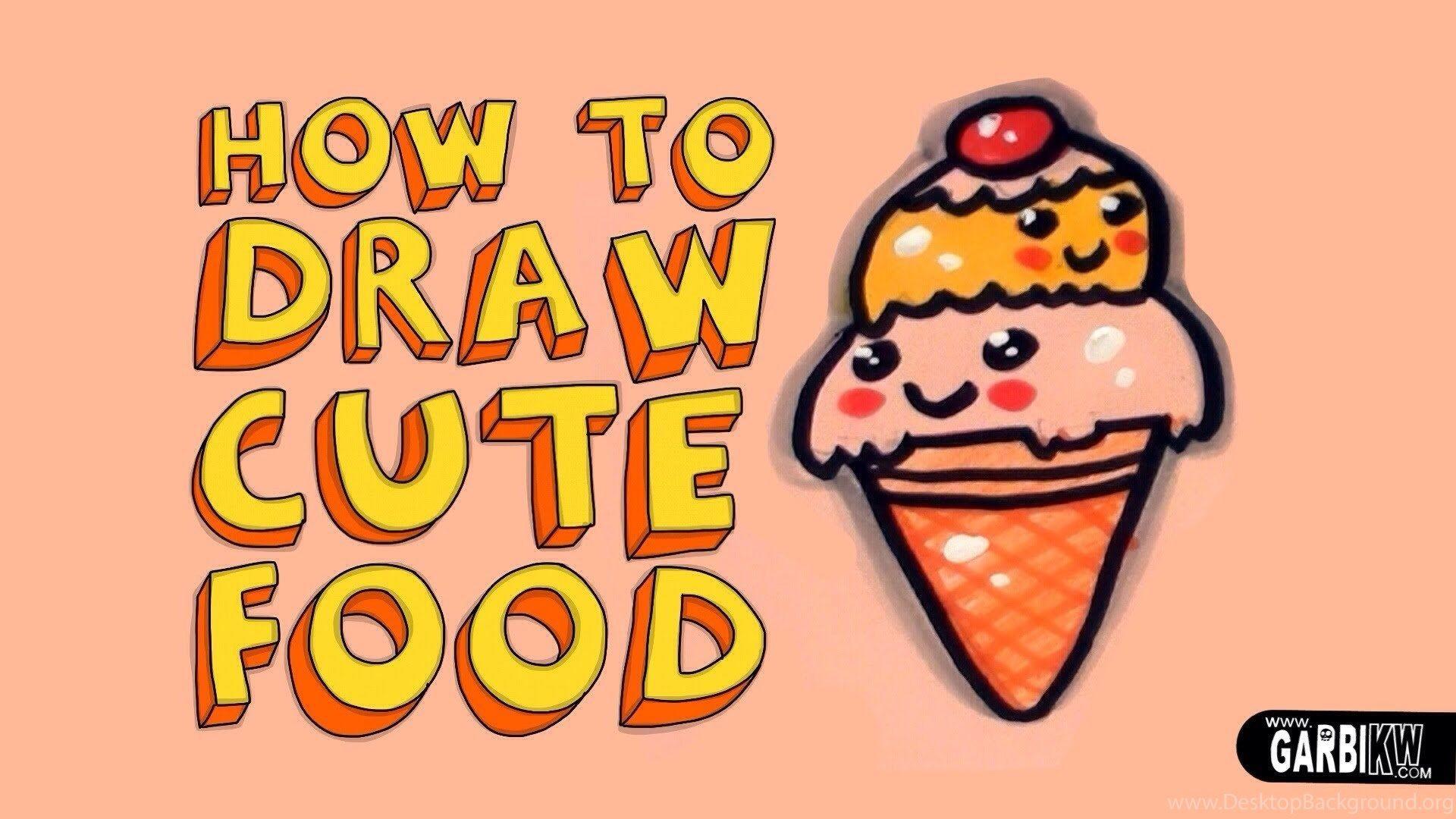 1920x1080 Cách vẽ một cây kem dễ thương Hình vẽ dễ thương Kawaii