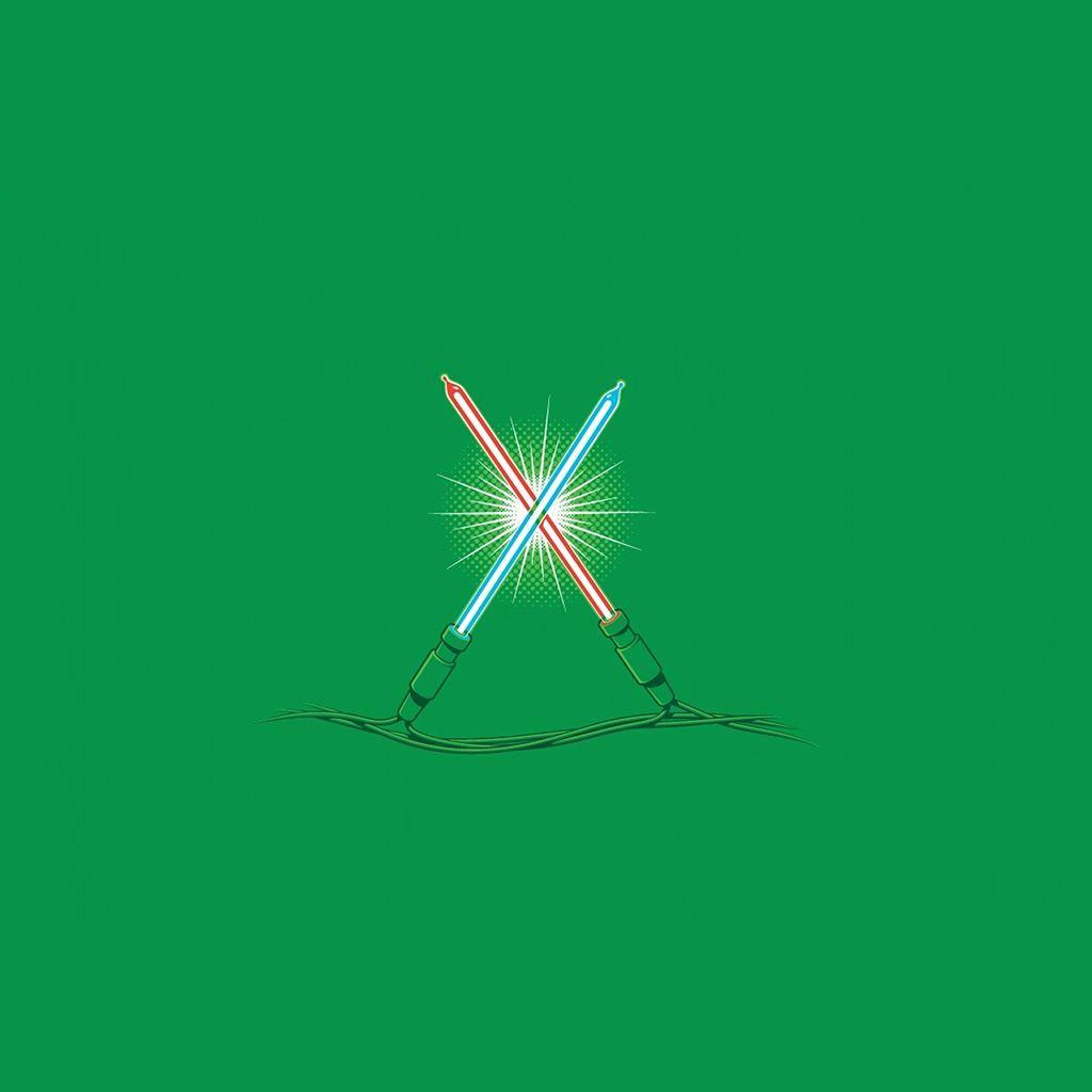 1024x1024 Christmas Lights Illust Minimal Starwars Art iPad Wallpaper Free Download