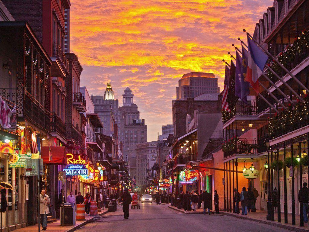 1024x768 Bourbon Street, New Orleans, Louisiana. Usa travel destinations, New orleans city, Bourbon street