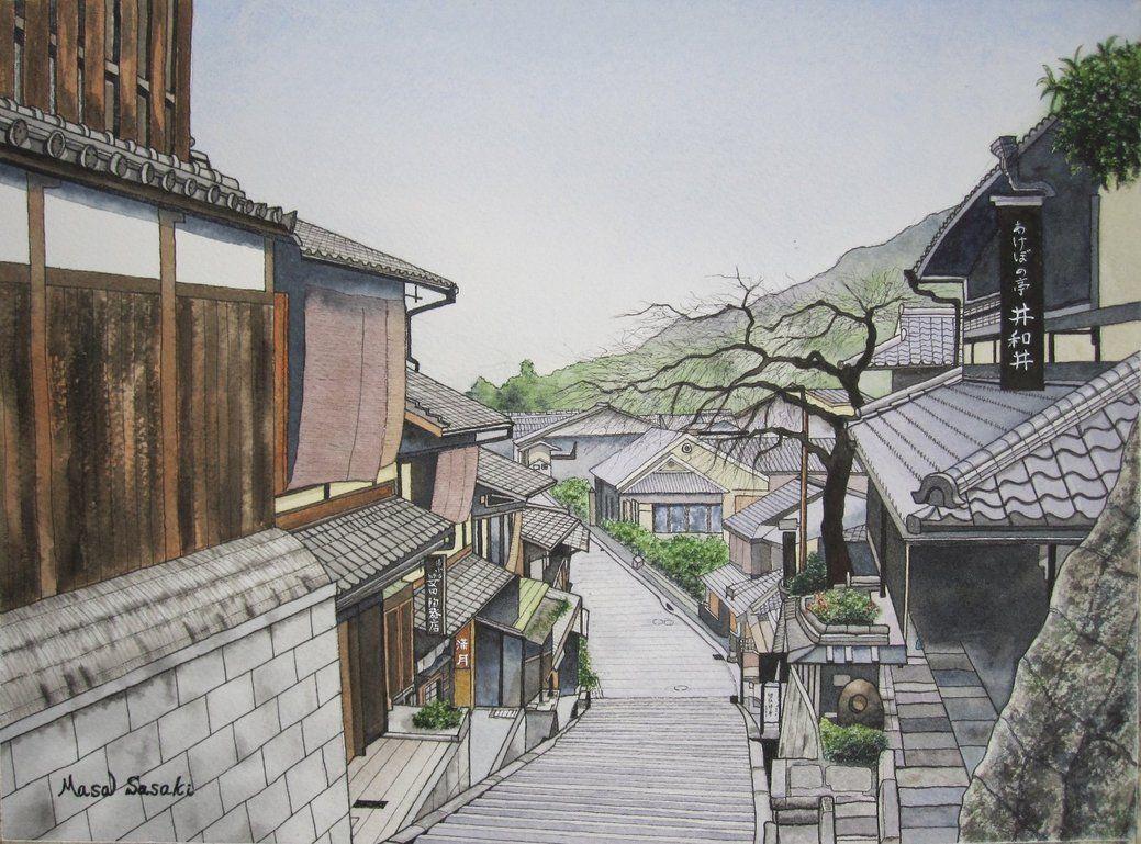 1039x769 104. Sloping Side Street In Kyoto
