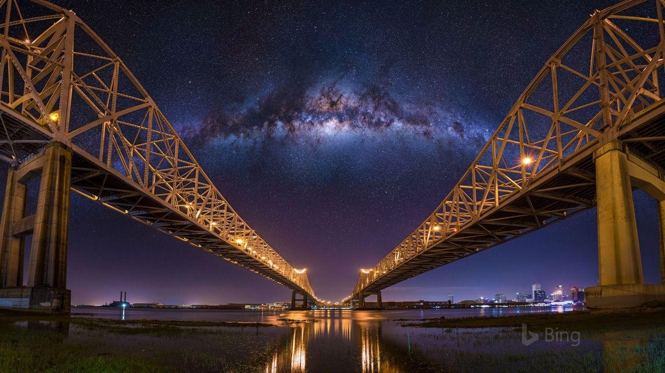 1366x768 Louisiana The Crescent City Connection Bridges In New City Connection Bridges In New Orleans Louisiana