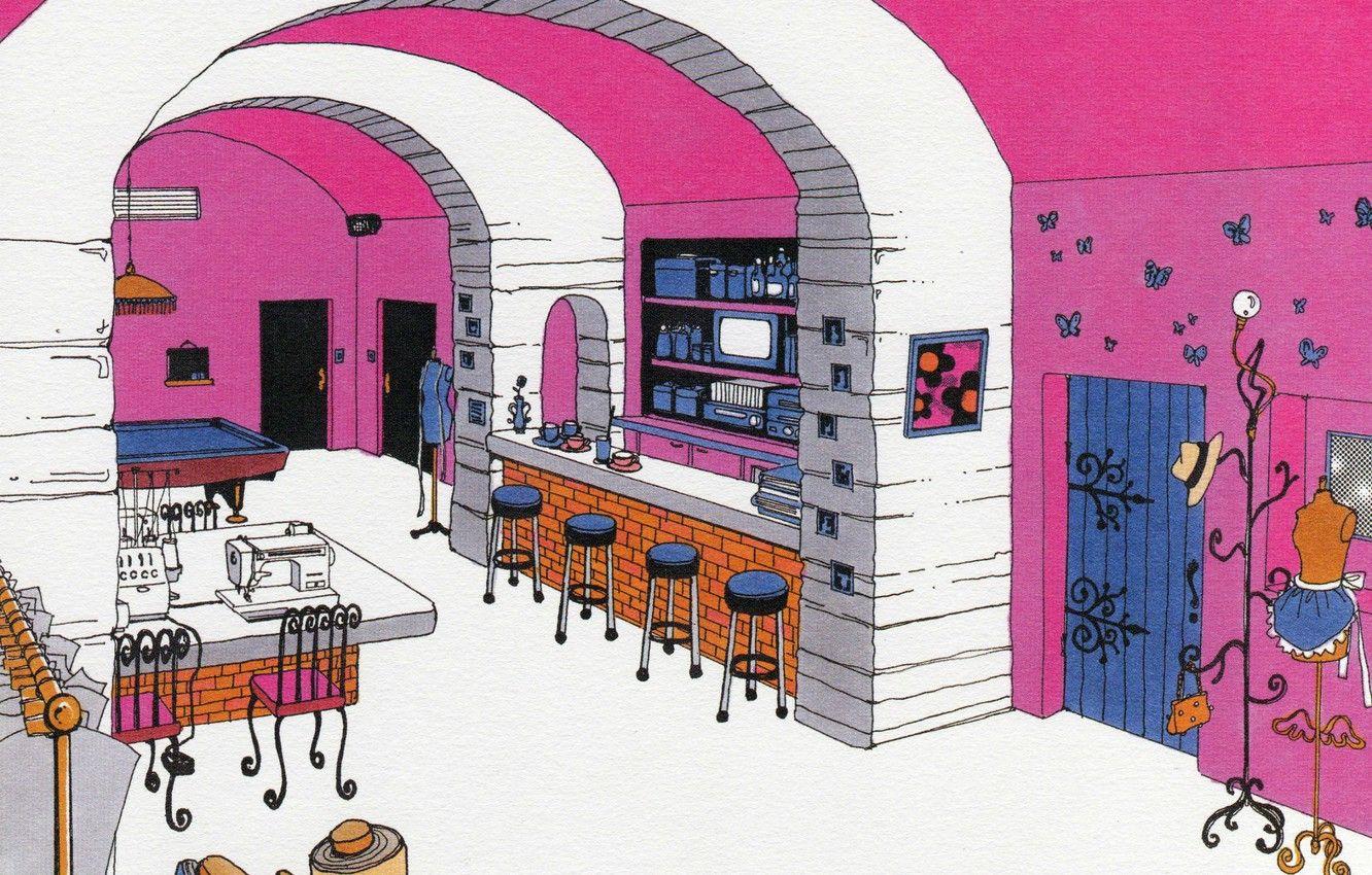 1332x850 Wallpaper chairs, interior, door, art, hanger, Atelier, ai yazawa, paradise kiss image for desktop, section прочее
