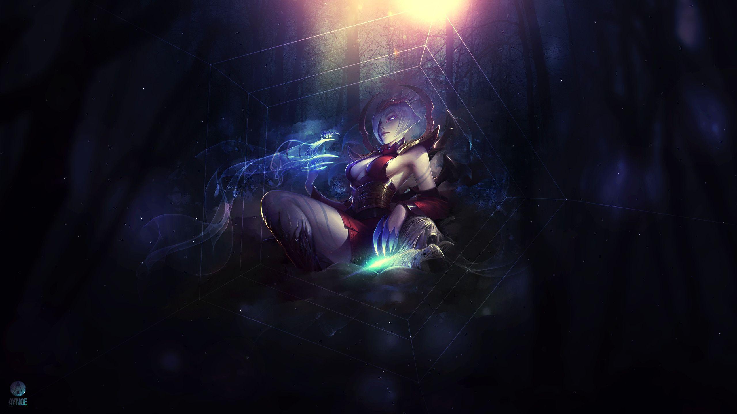 2560x1440 Blood Moon Aatrox Phone Wallpaper Download Free