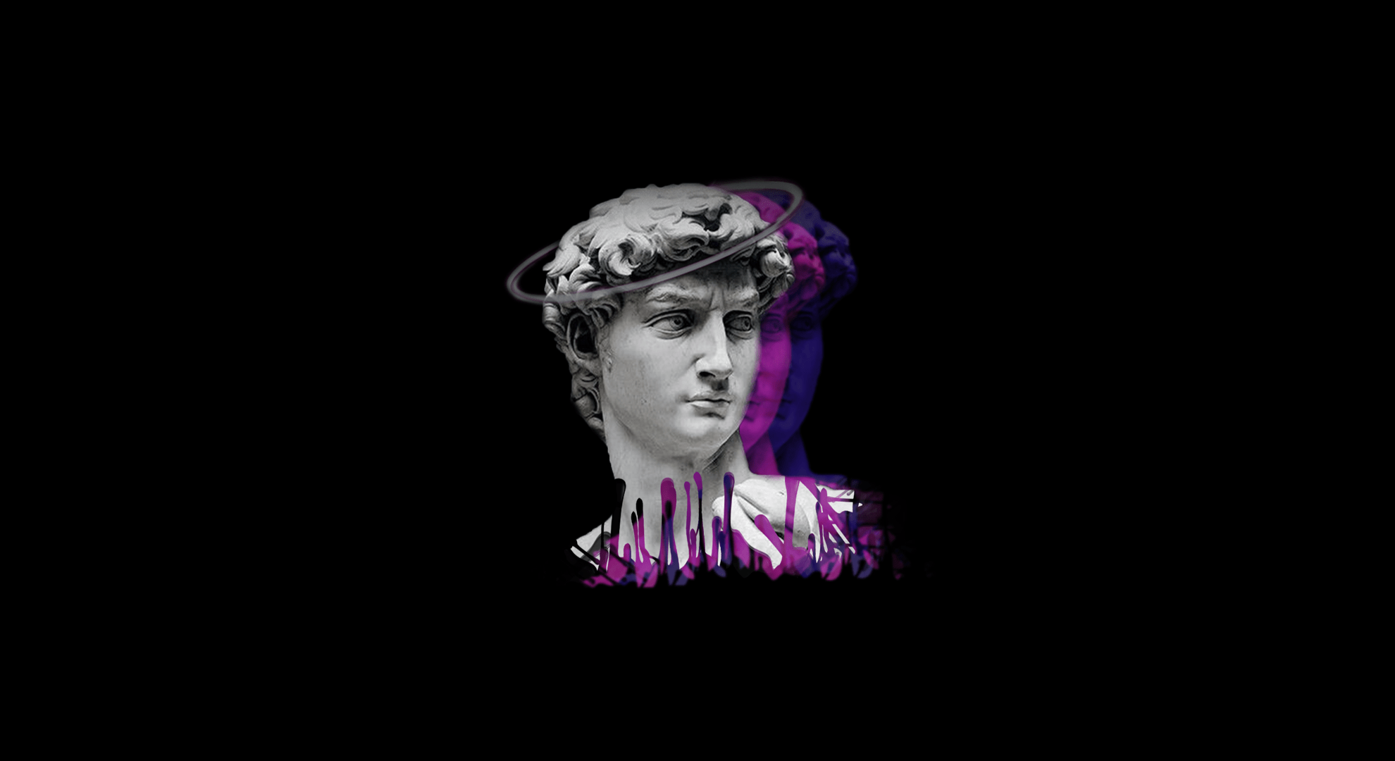 1980x1080 Sculpture Vaporwave Simple Black Simple Background Wallpaper:1980x1080