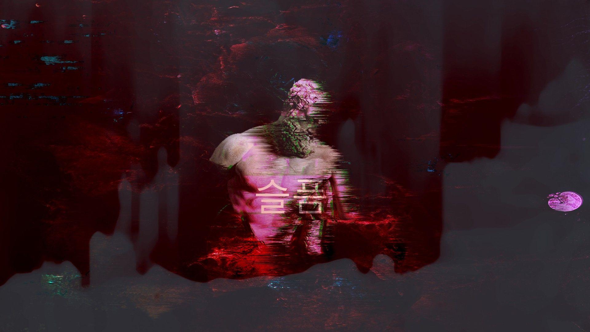 1920x1080 Vaporwave Statue Wallpaper HD