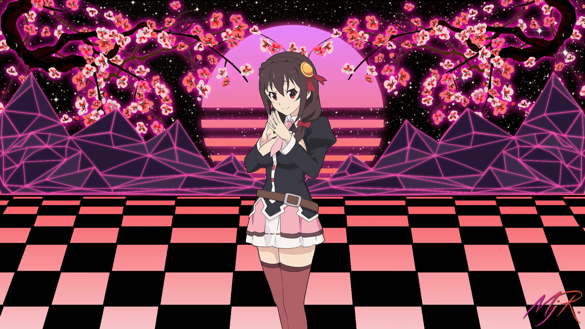 1920x1080 i had a generic vaporwave wallpaper that i made so i used best girls colors and got here