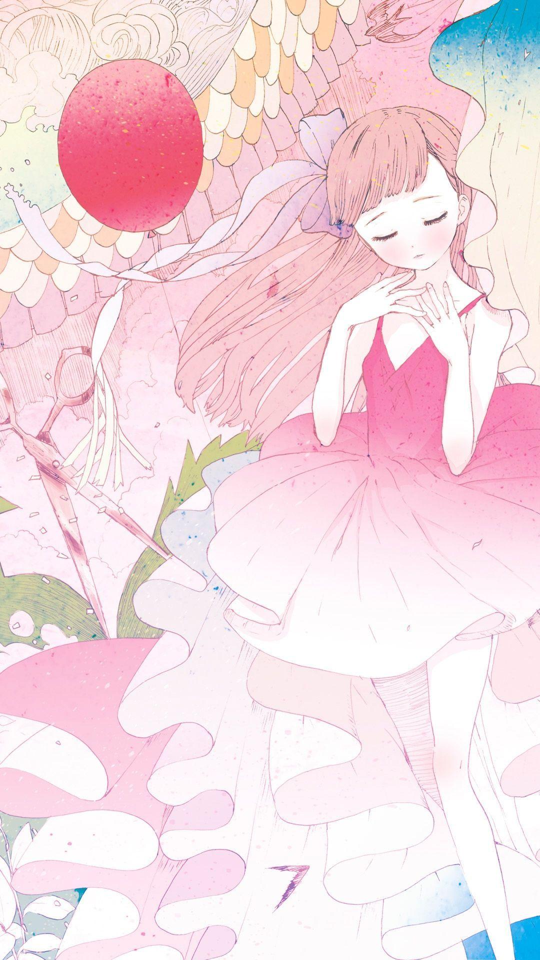 1080x1920 Cute Pink Anime iPhone Wallpaper
