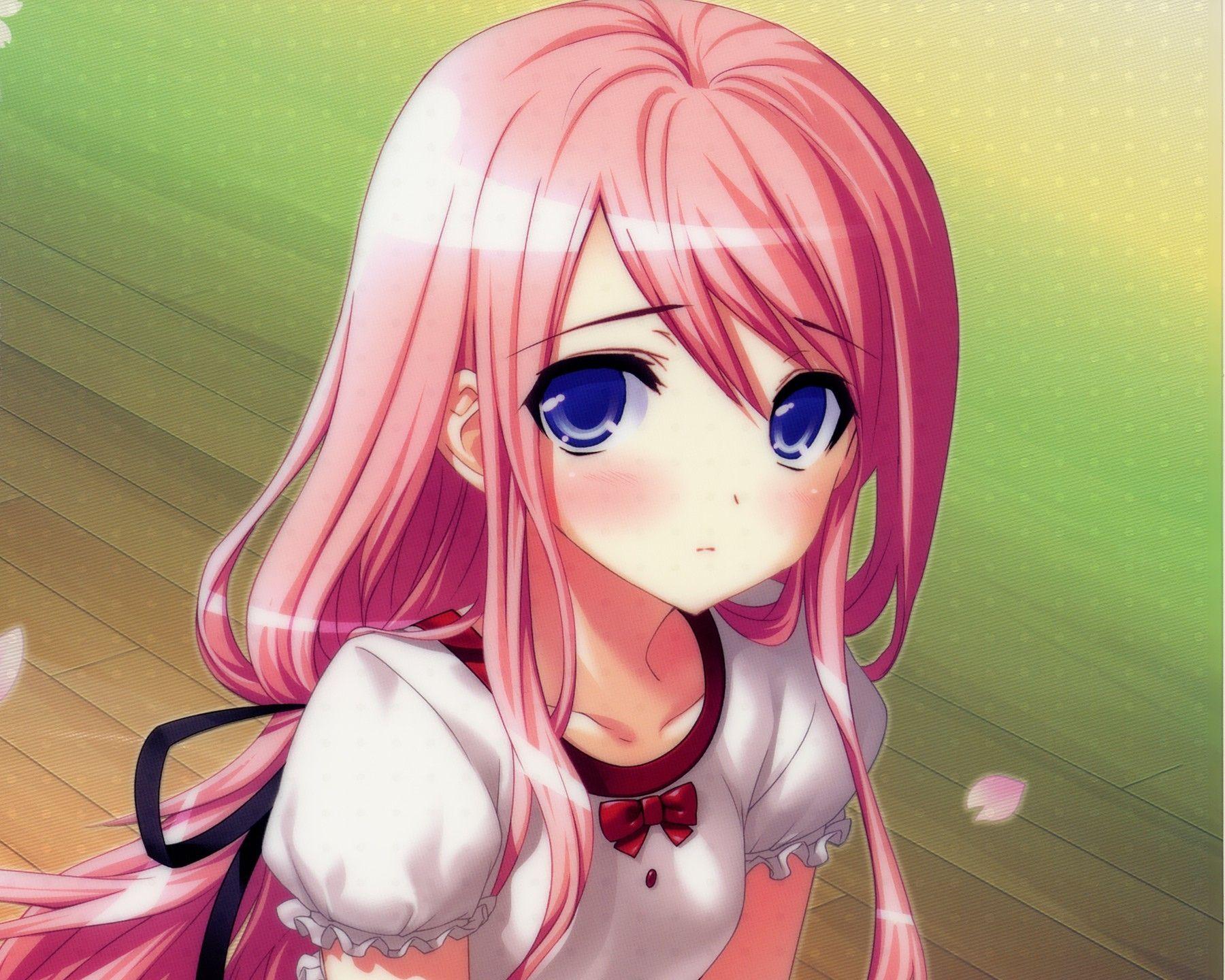 1. Pink-haired anime girl with blue eyes - wide 5