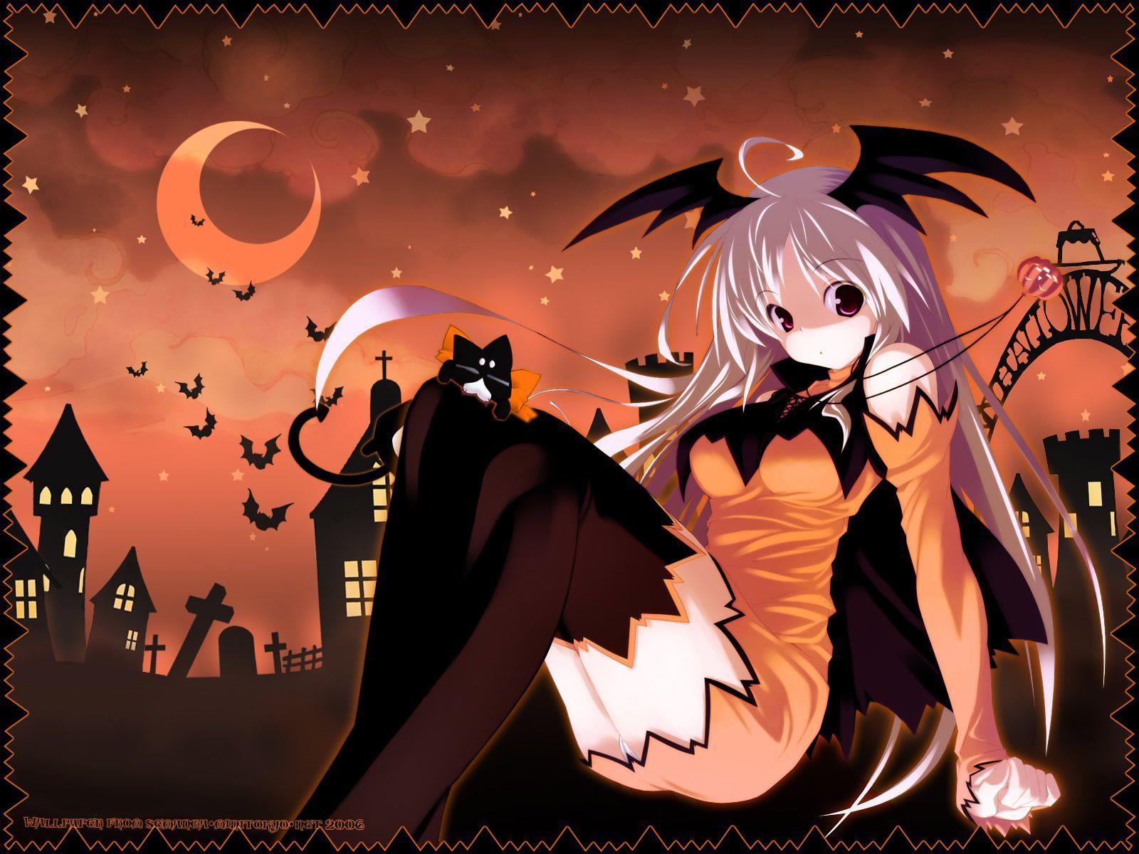 1600x1200 Halloween Anime Girls Wallpaper