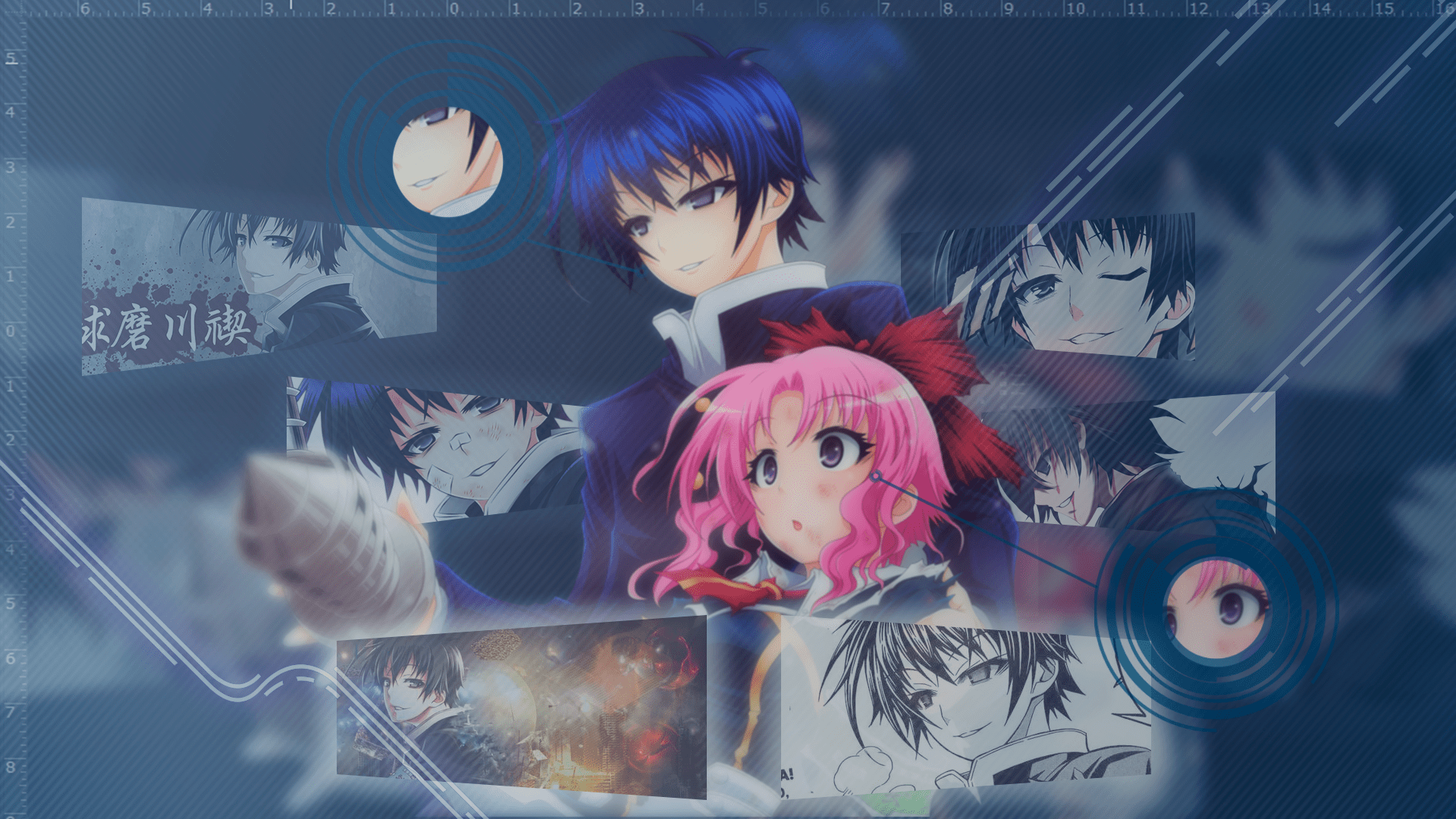 1920x1080 Medaka Box Anime Pink Hair Blue Hair Anime Girls Anime Boys Wallpaper:1920x1080