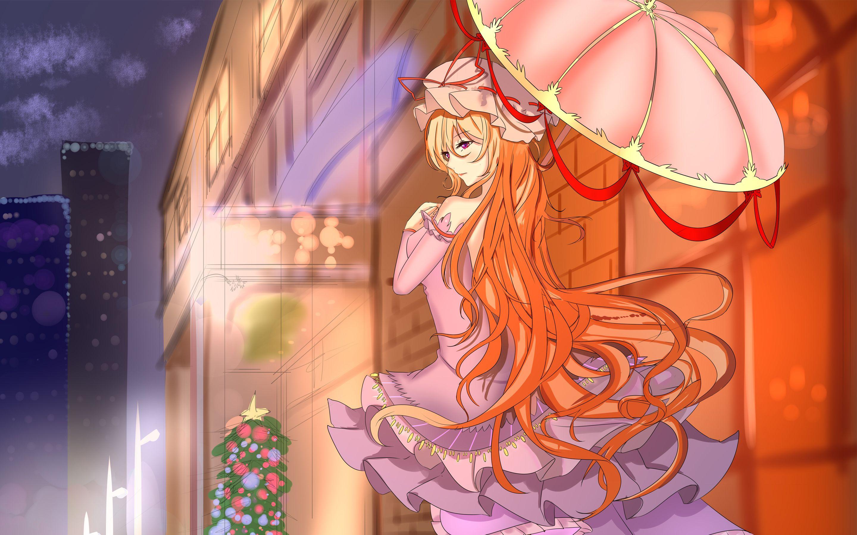 2880x1800 Touhou Anime Girl Wallpaper