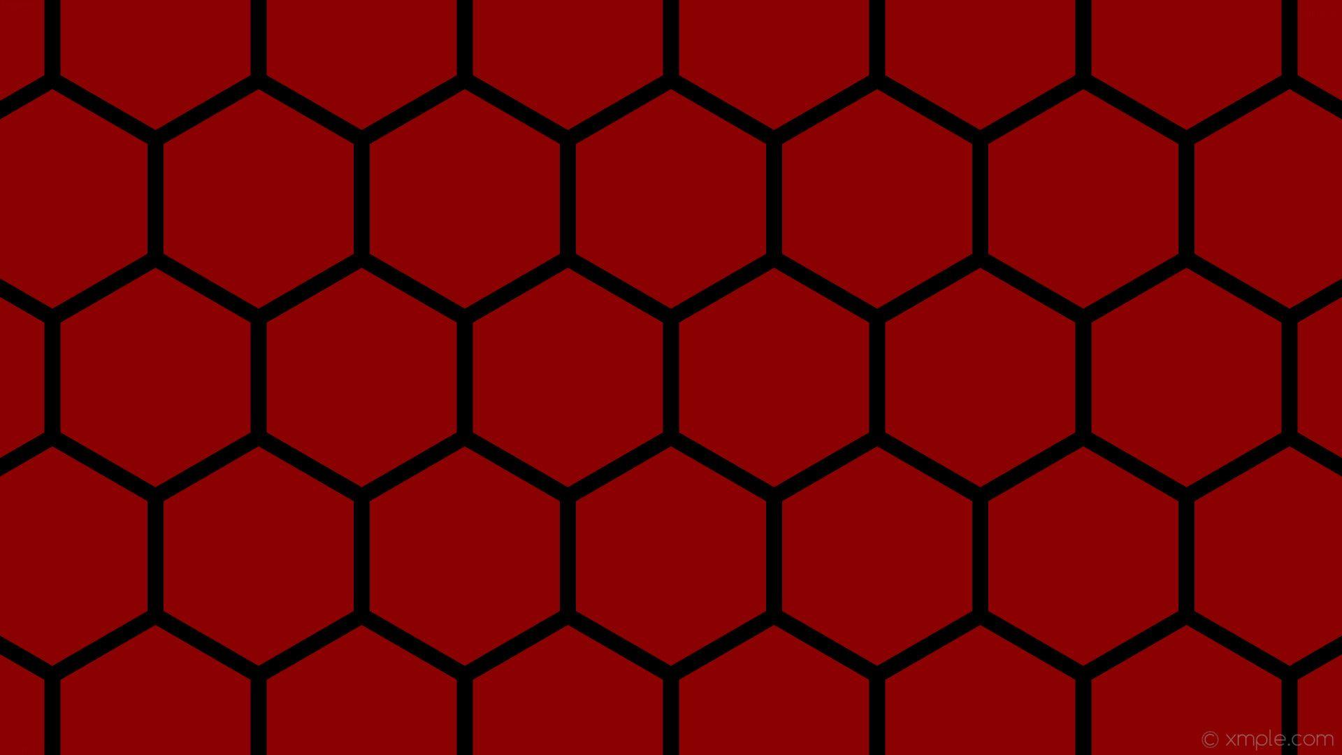 1920x1080 Black And Red Hexagon Wallpaper