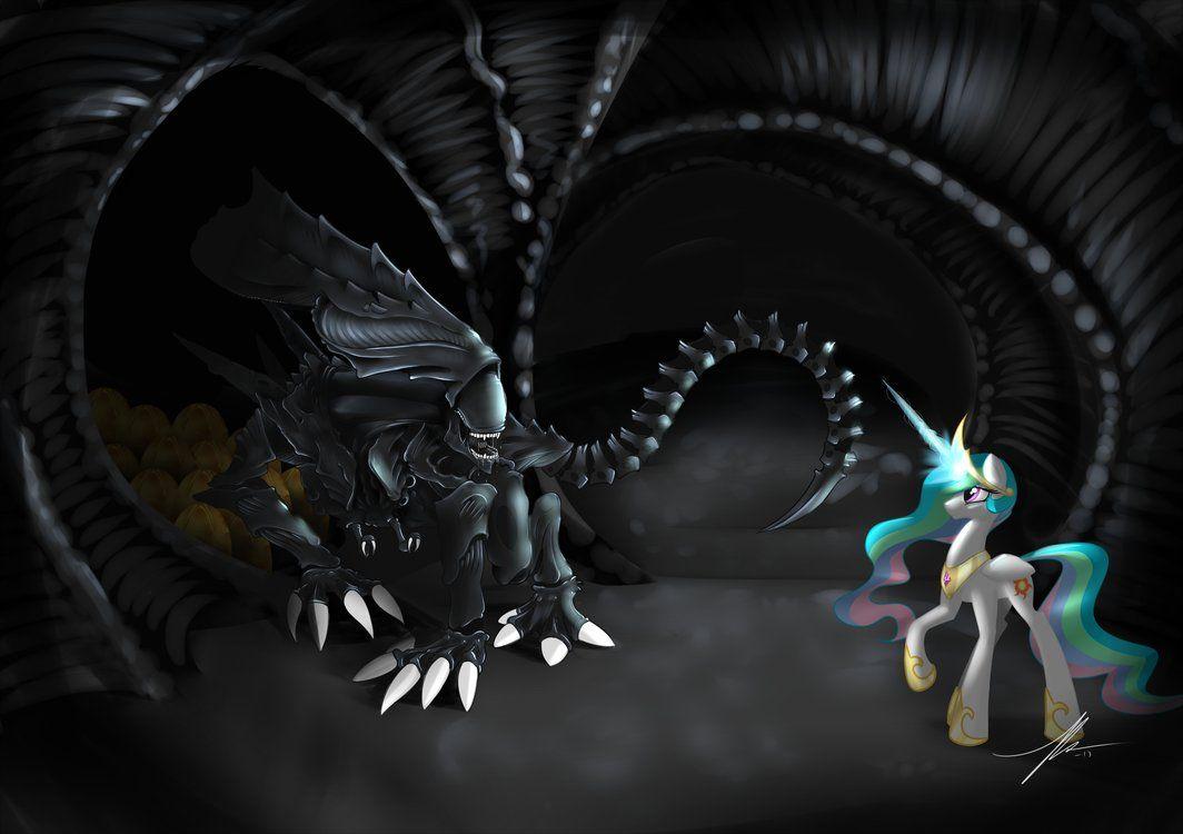 1064x750 Kallisti III Request: Celestia vs Xenomorph Queen