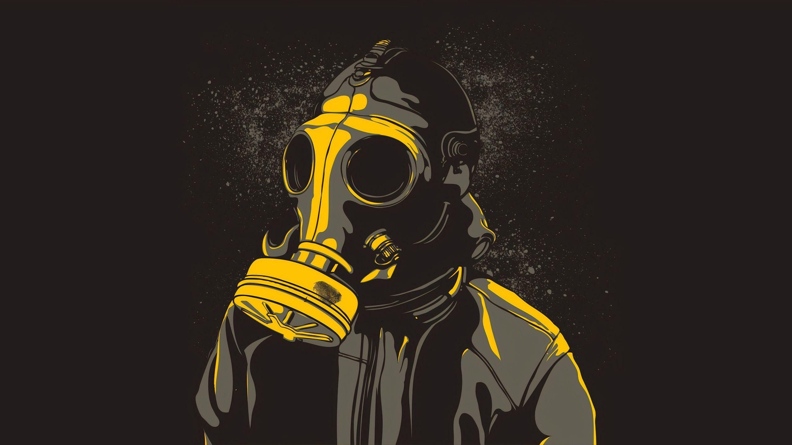 2560x1440 Gas Mask Guy 1440P Resolution HD 4k Wallpaper, Image, Background, Photo and Picture