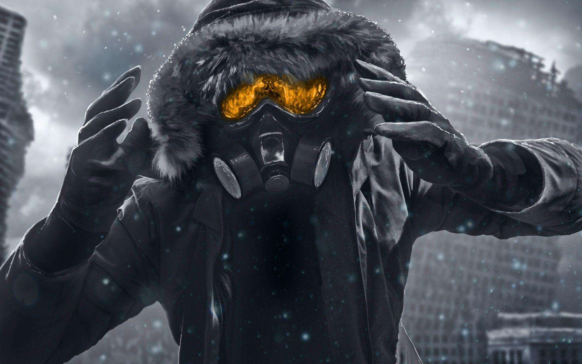 1920x1200 Desktop Wallpaper Romantically Apocalyptic Heroes comics Gas mask