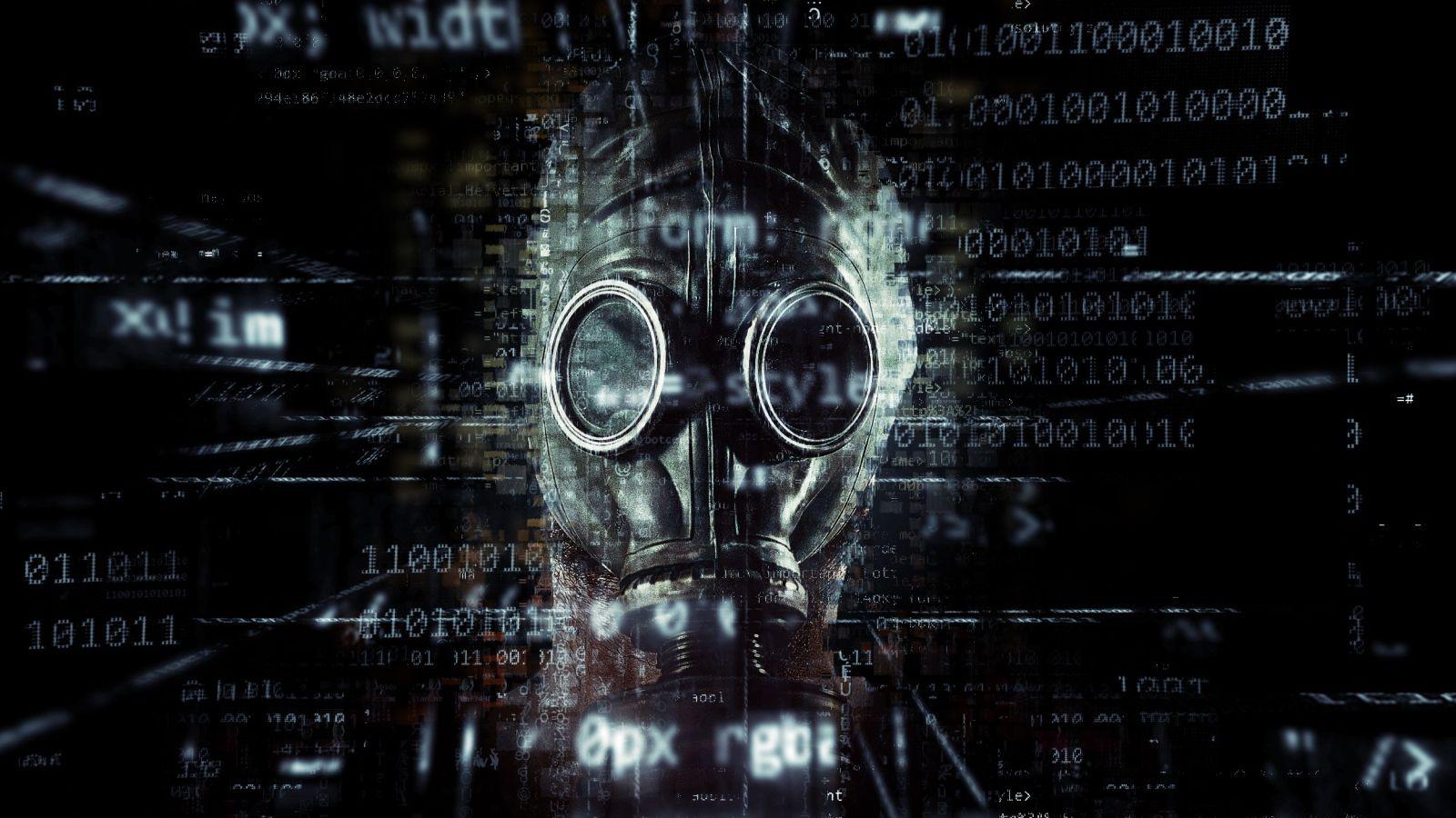 1600x900 Gas mask with a numerical code background Desktop wallpaper 1600x900