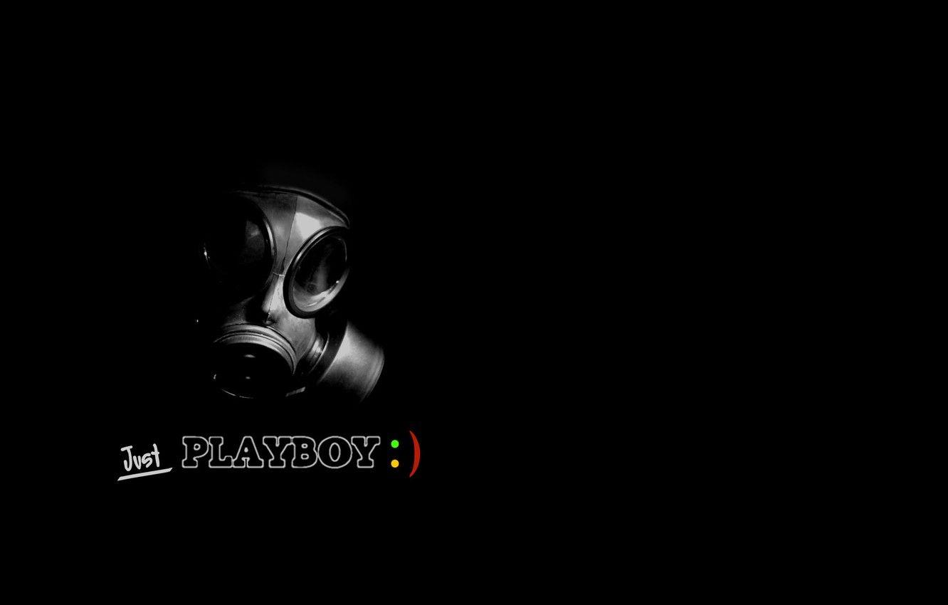 1332x850 Wallpaper black, playboy, gas mask, black, just image for desktop, section минимализм