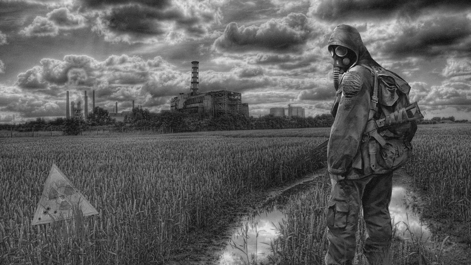 1920x1080 Download 1920x1080 HD Wallpaper stalker gas mask black and white, Desktop Background HD