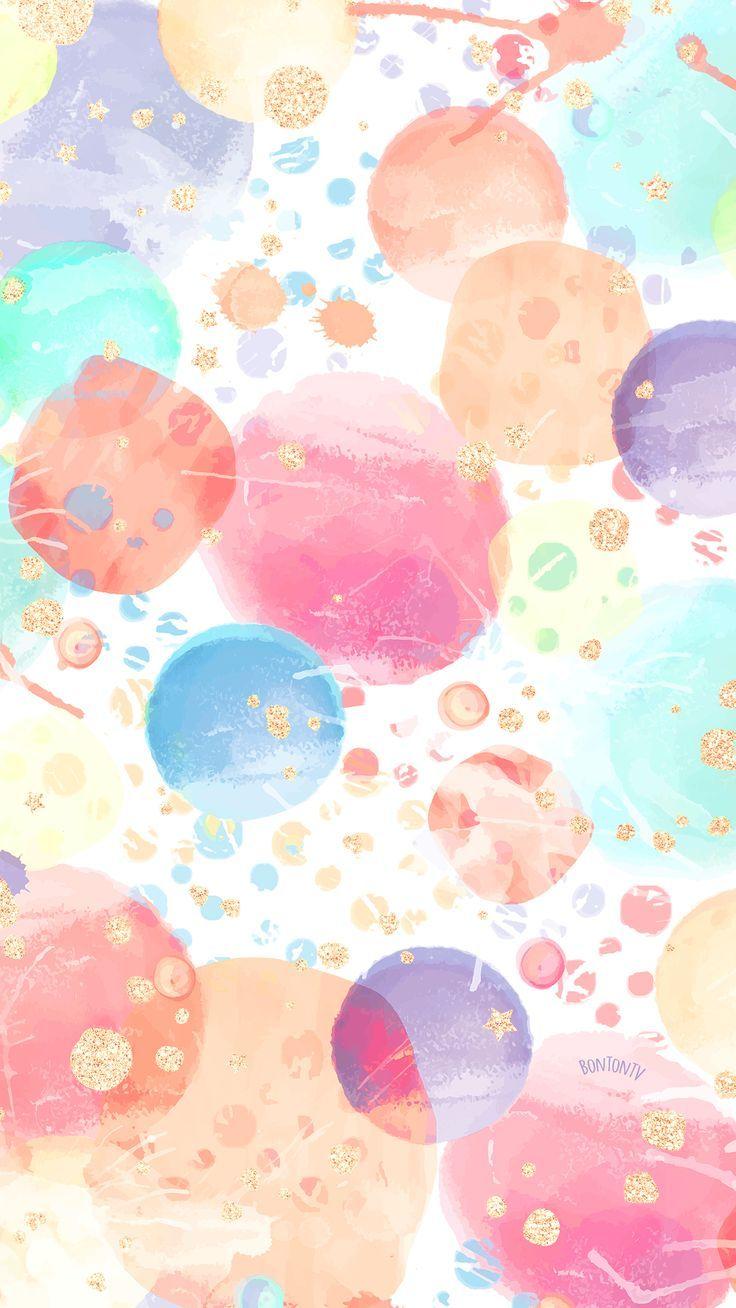 736x1308 Phone Wallpaper HD Watercolor Gold Cute Simple Background