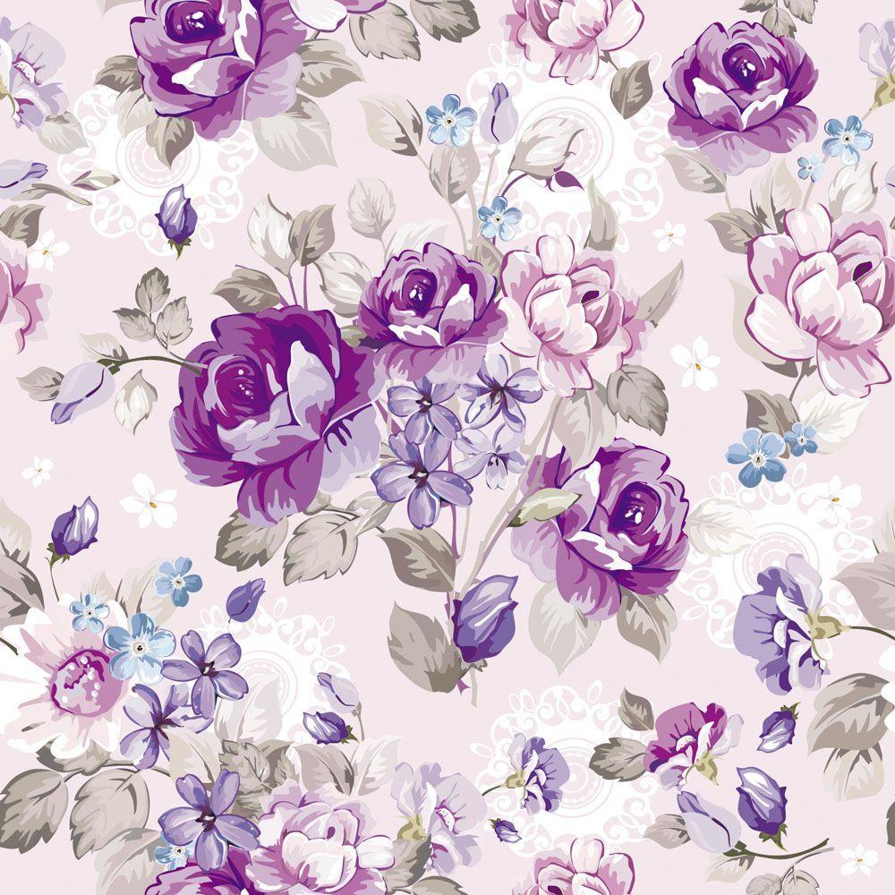 1000x1000 Purple floral design. Watercolor flower vector, Floral pattern vector, Floral wallpaper