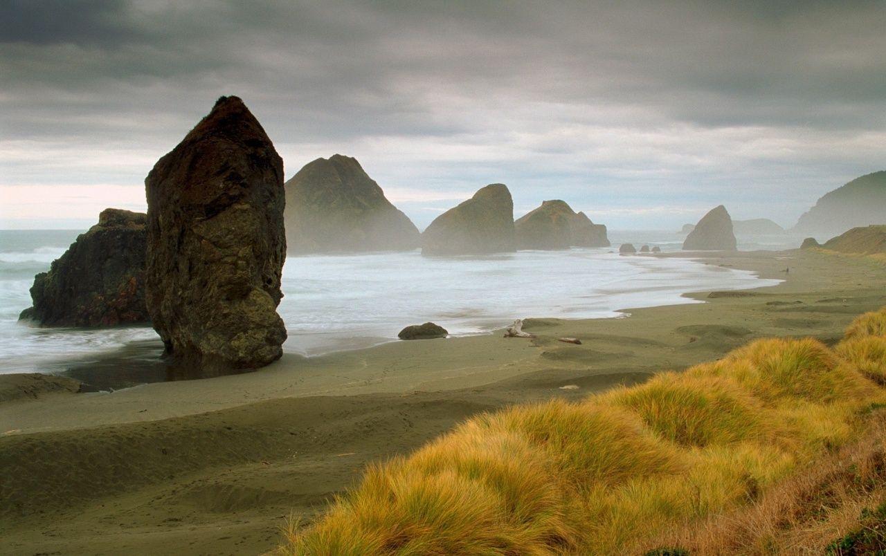 1280x804 Sea Stack Ocean Beach Grass wallpaper. Sea Stack Ocean Beach Grass