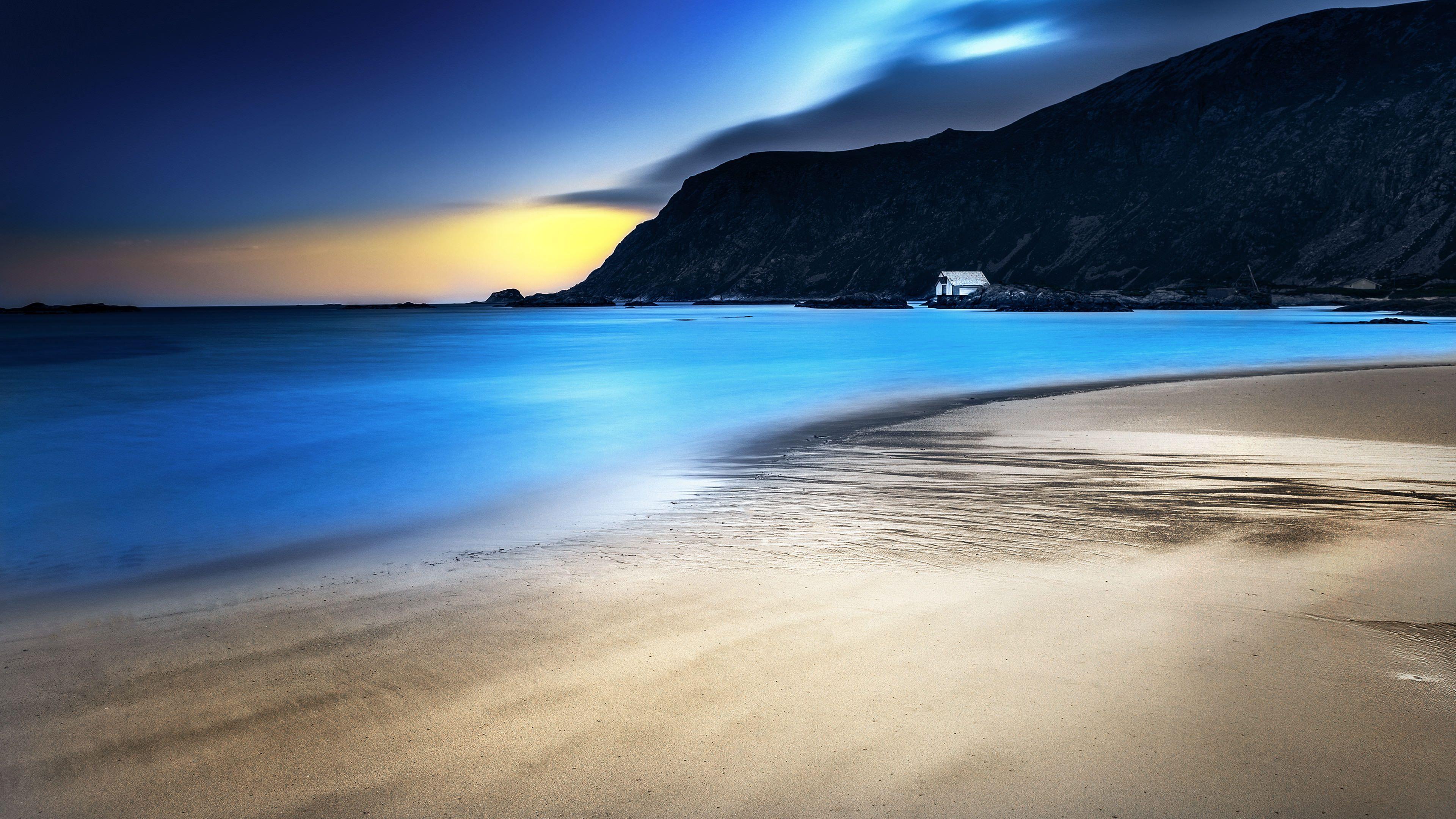 3840x2160 Night Beach 4k, HD Nature, 4k Wallpaper, Image, Background, Photo and Picture