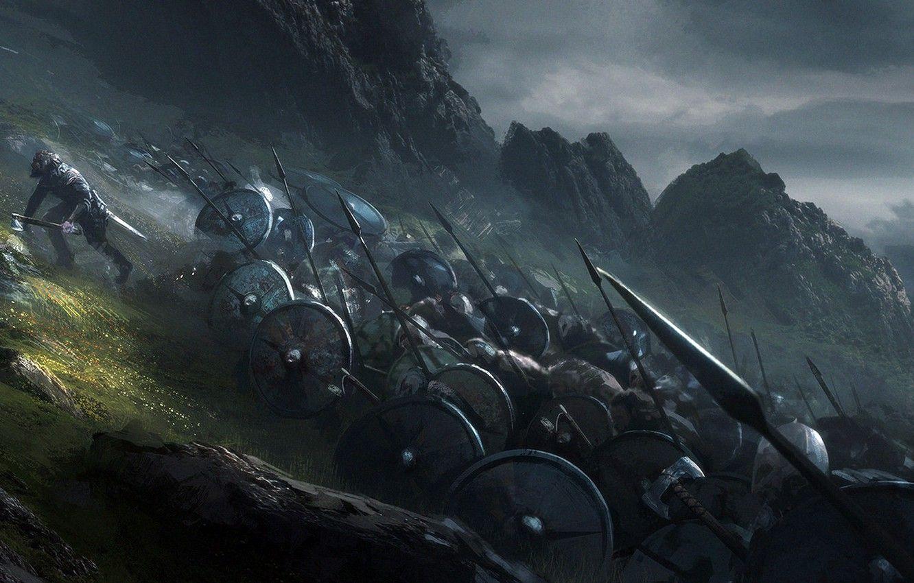1332x850 Wallpaper Warriors, Shields, The Vikings, Juan Pablo Roldan, Viking shield image for desktop, section фантастика