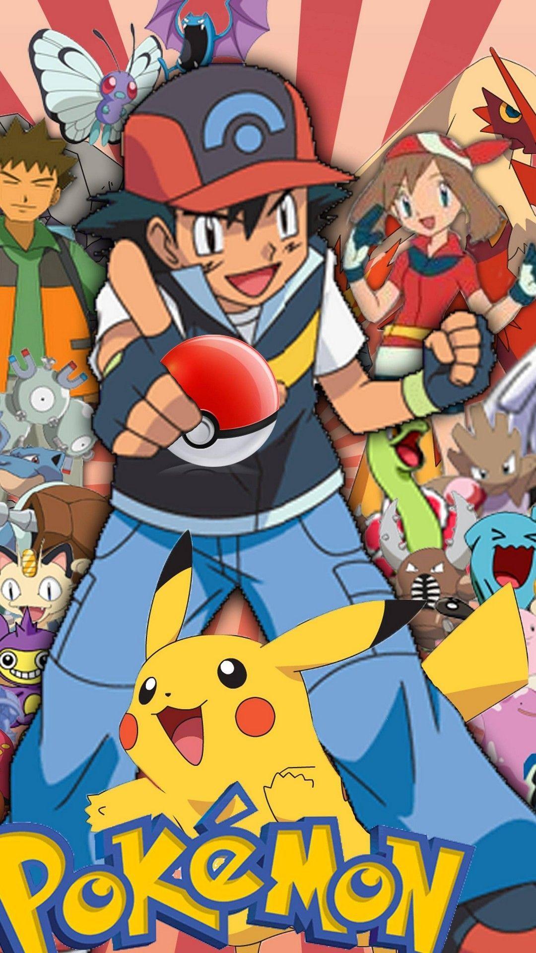 1080x1920 iPhone Pokemon Wallpaper Ash And Pikachu