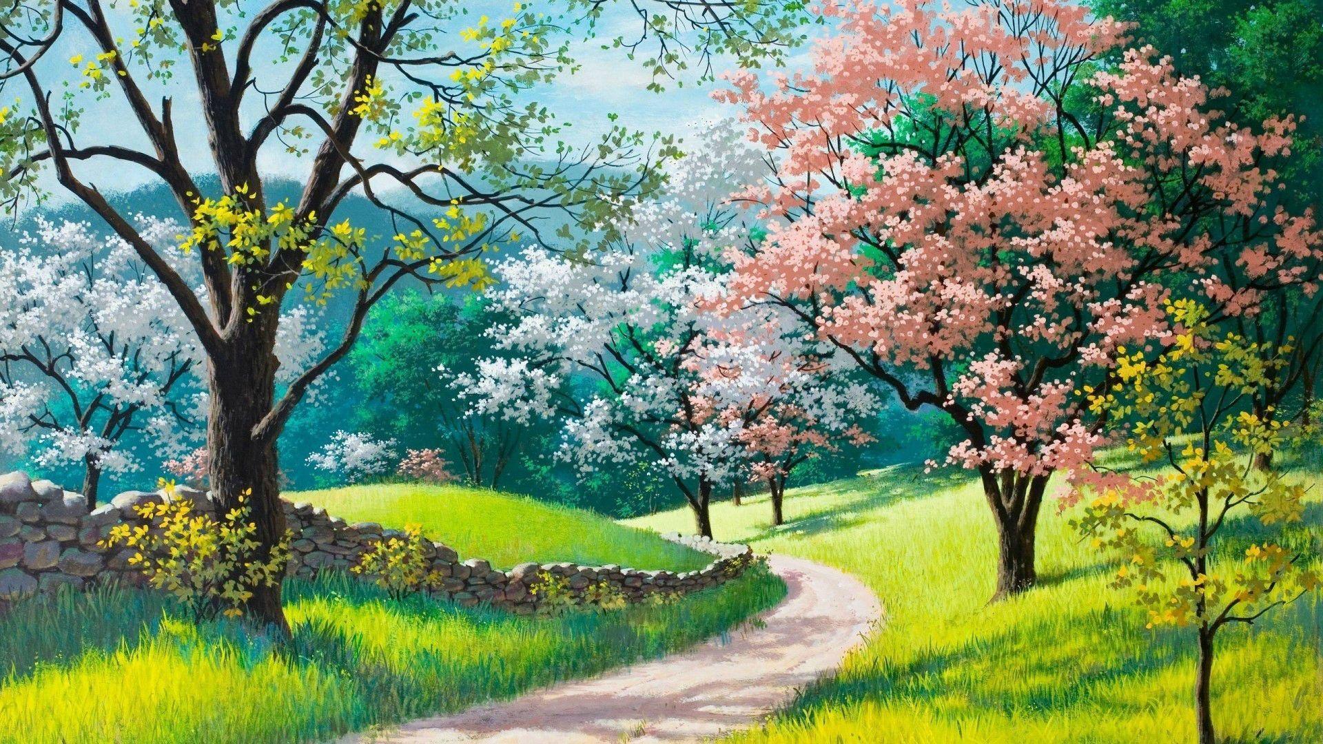 1920x1080 Beautiful Forest Road HD wallpaper