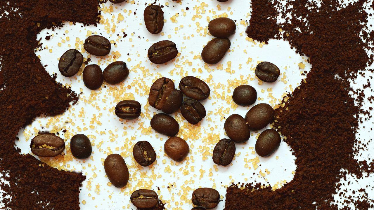 1280x720 Download wallpaper 1280x720 coffee beans, coffee, sugar, surface hd, hdv, 720p HD background