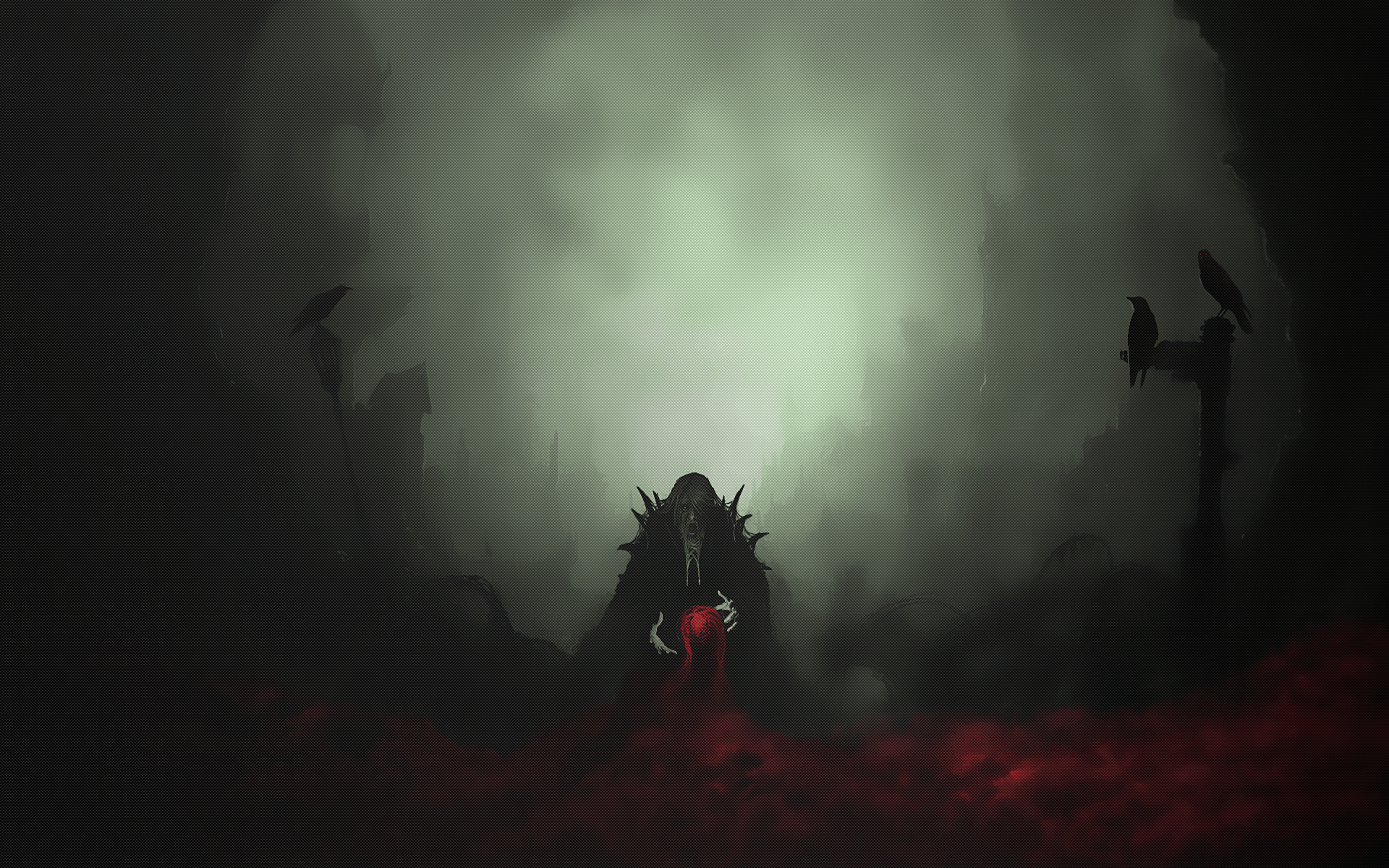 1920x1200 Download 1920x1200 Vampire, Graveyard, Crows, Dark Theme, Blood Wallpaper for MacBook Pro 17 inch