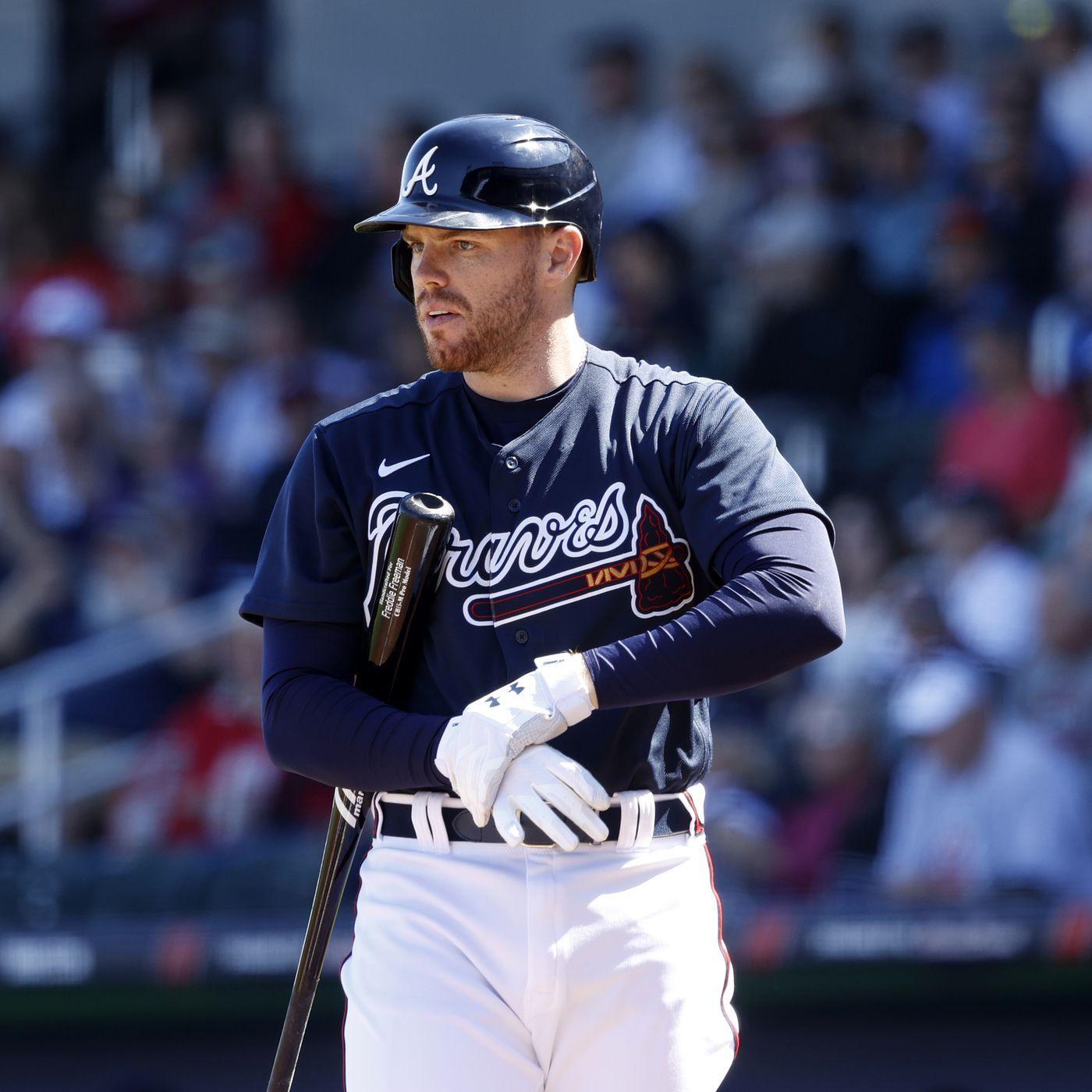 1400x1400 Freddie Freeman scratched from spring training game with right elbow inflammation