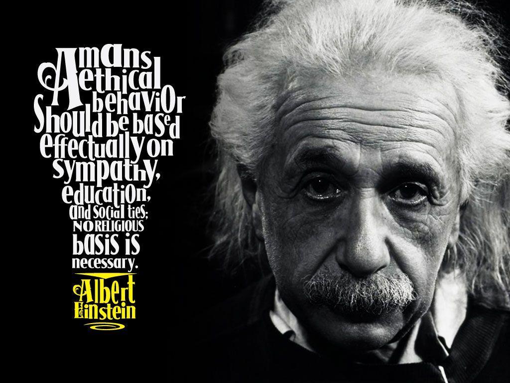 1024x768 Albert Einstein Quotes Fish Wallpaper