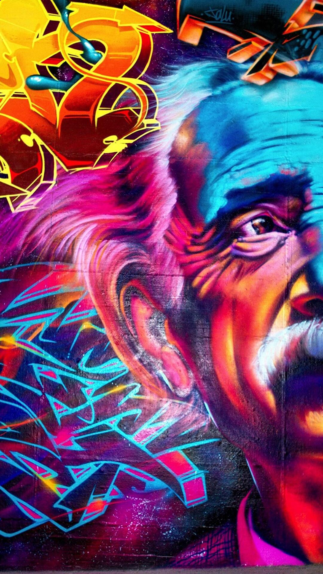 1080x1920 Einstein graffiti street art [3793x2134]