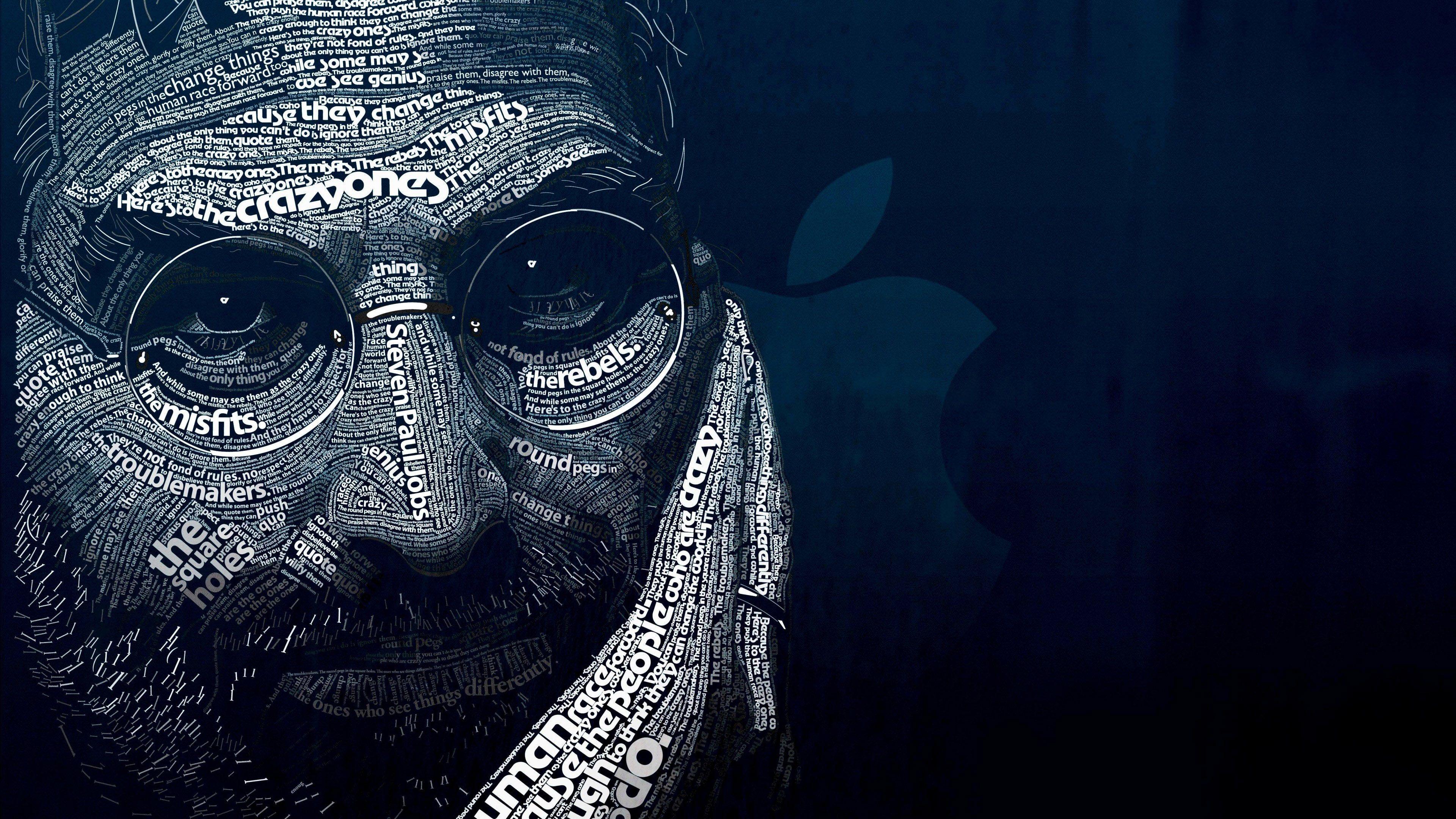 3840x2160 Steve Jobs Typography Apple 4K Wallpaper