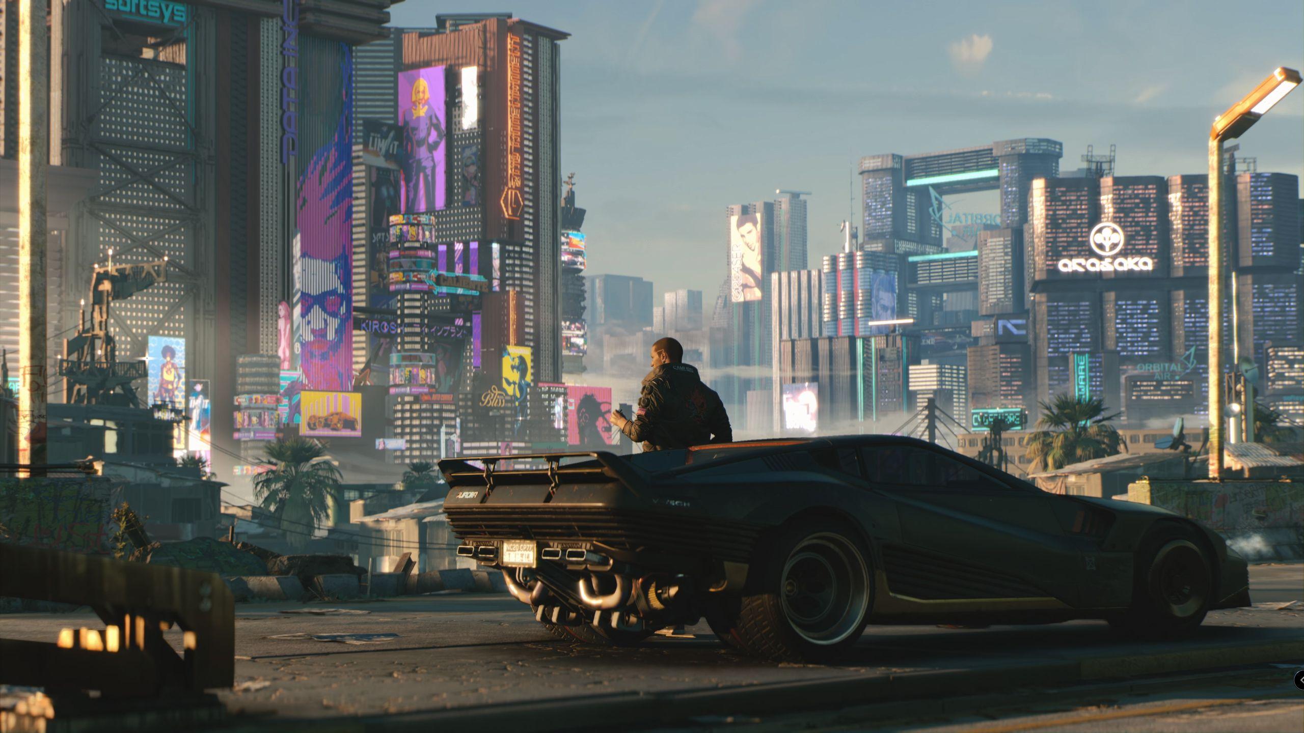 Wallpaper cyberpunk, game, city shot, car desktop wallpaper, hd image,  picture, background, 58d87a