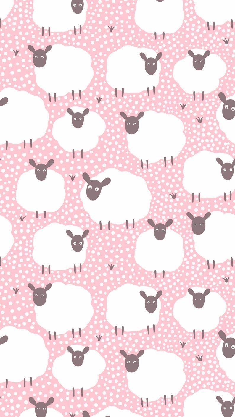 794x1410 Sheep Pattern. Kawaii wallpaper, Cute wallpaper, Pretty wallpaper iphone