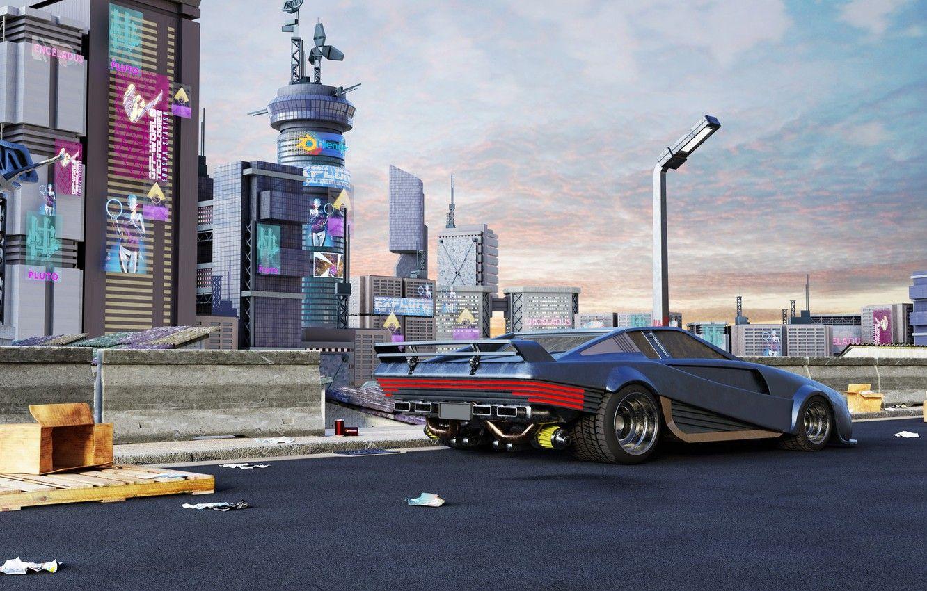 1332x850 Wallpaper City, Art, Game, Fan Art, Cyberpunk Cyberpunk, Game Art, Luke Rosemary, by Lluc Romaní, Fan Art - for desktop, section игры